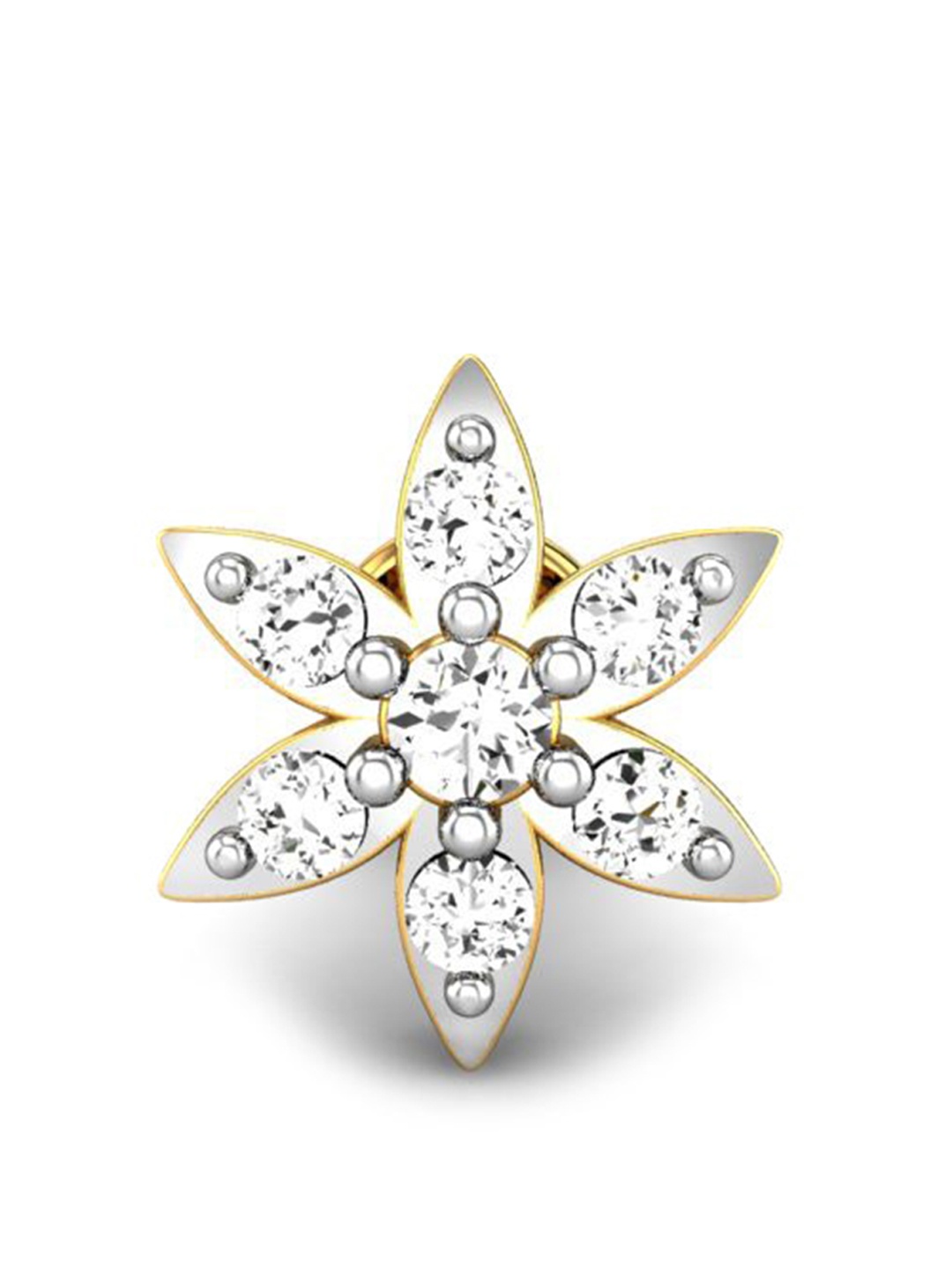 

CANDERE A KALYAN JEWELLERS COMPANY 18KT Gold Diamond-Studded Nose Pin-0.5gm