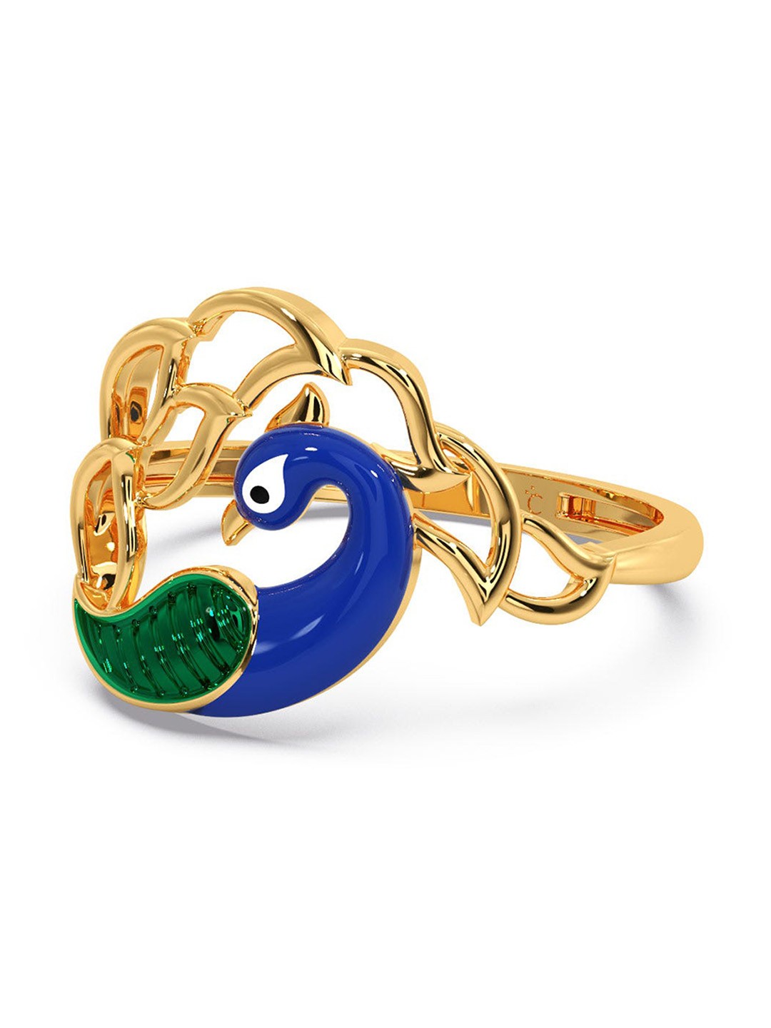 

CANDERE A KALYAN JEWELLERS COMPANY Peacock 18KT BIS Hallmark Gold Ring 1.74 g