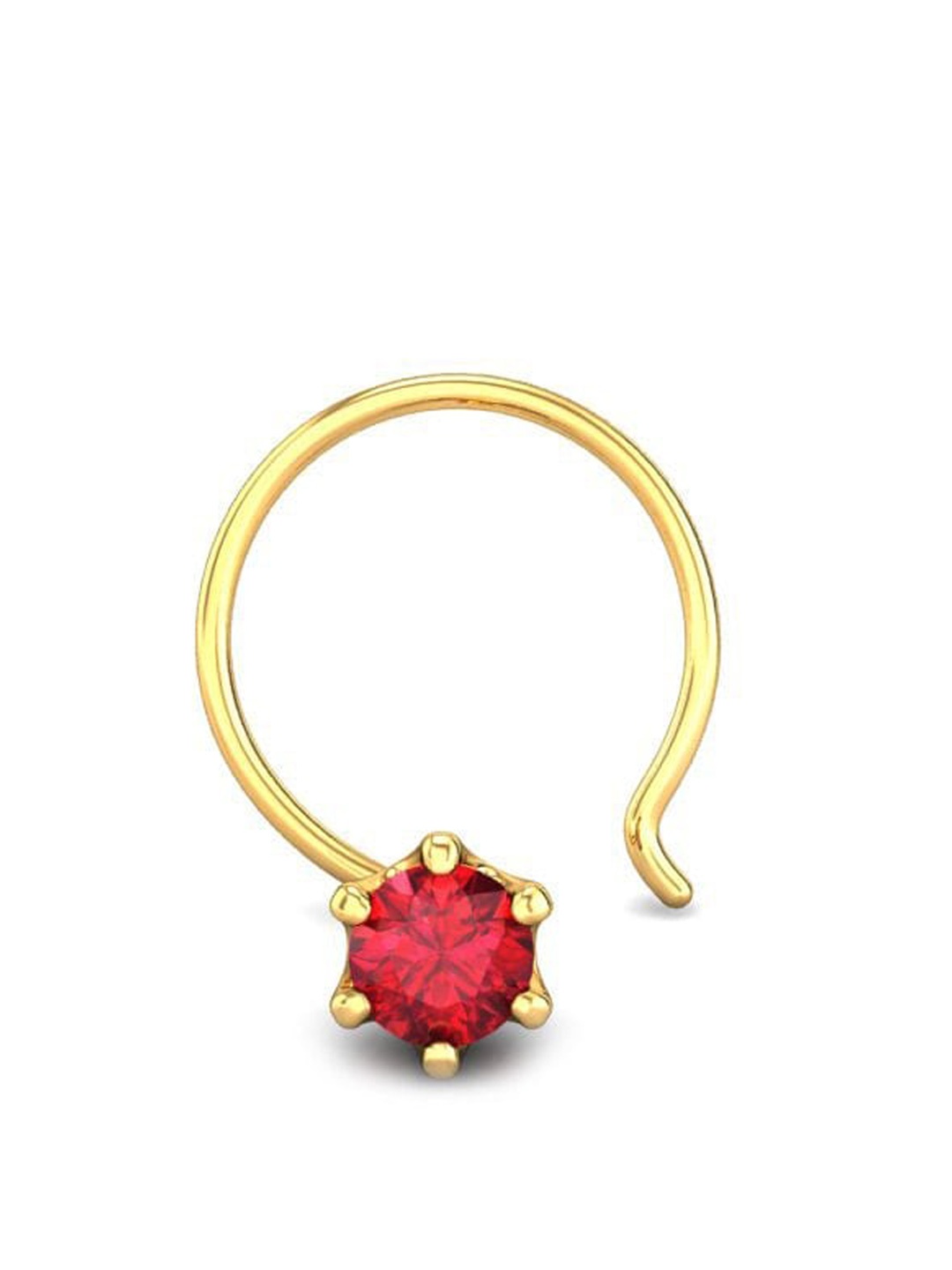 

CANDERE A KALYAN JEWELLERS COMPANY 18KT Gold & Spinel Gemstone Nose Pin-0.25gm