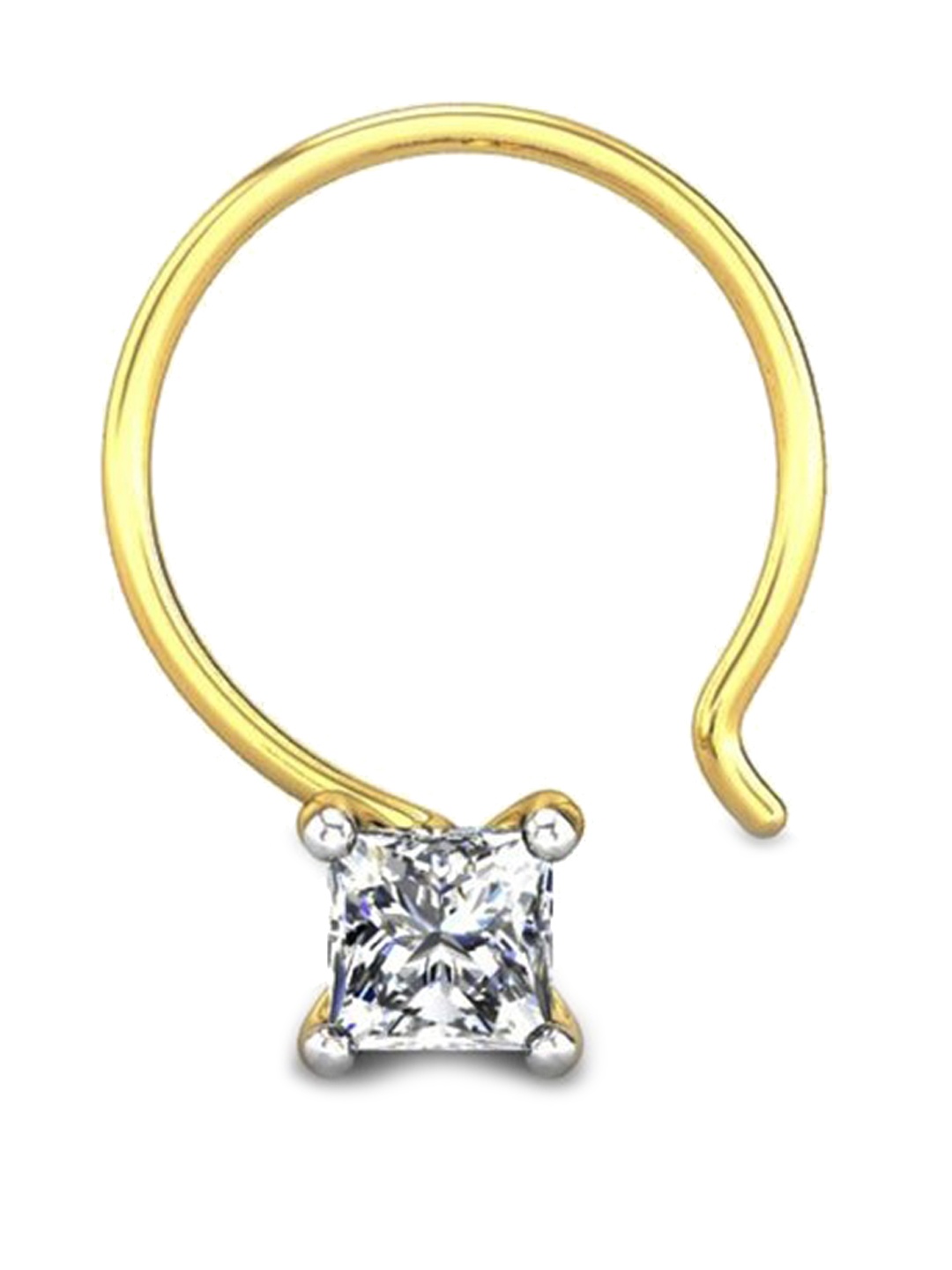 

CANDERE A KALYAN JEWELLERS COMPANY 18KT Gold Diamond-Studded Nose Pin-0.3gm