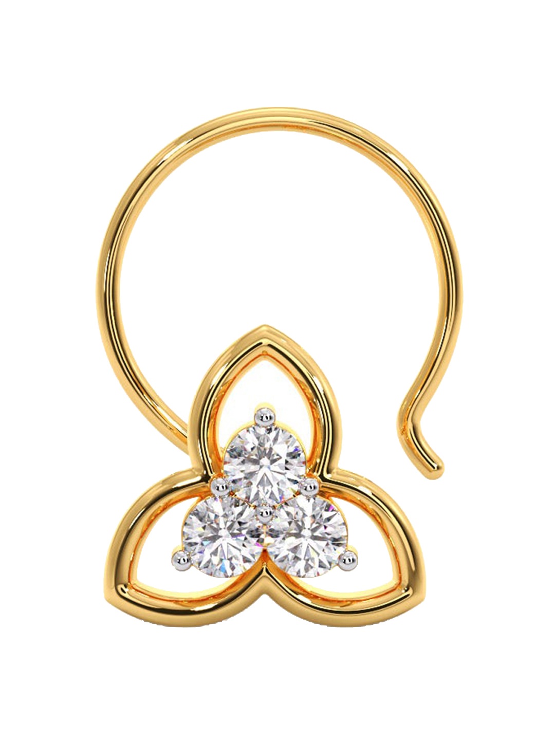

CANDERE A KALYAN JEWELLERS COMPANY 18KT Gold Diamond-Studded Nose Pin-0.4gm