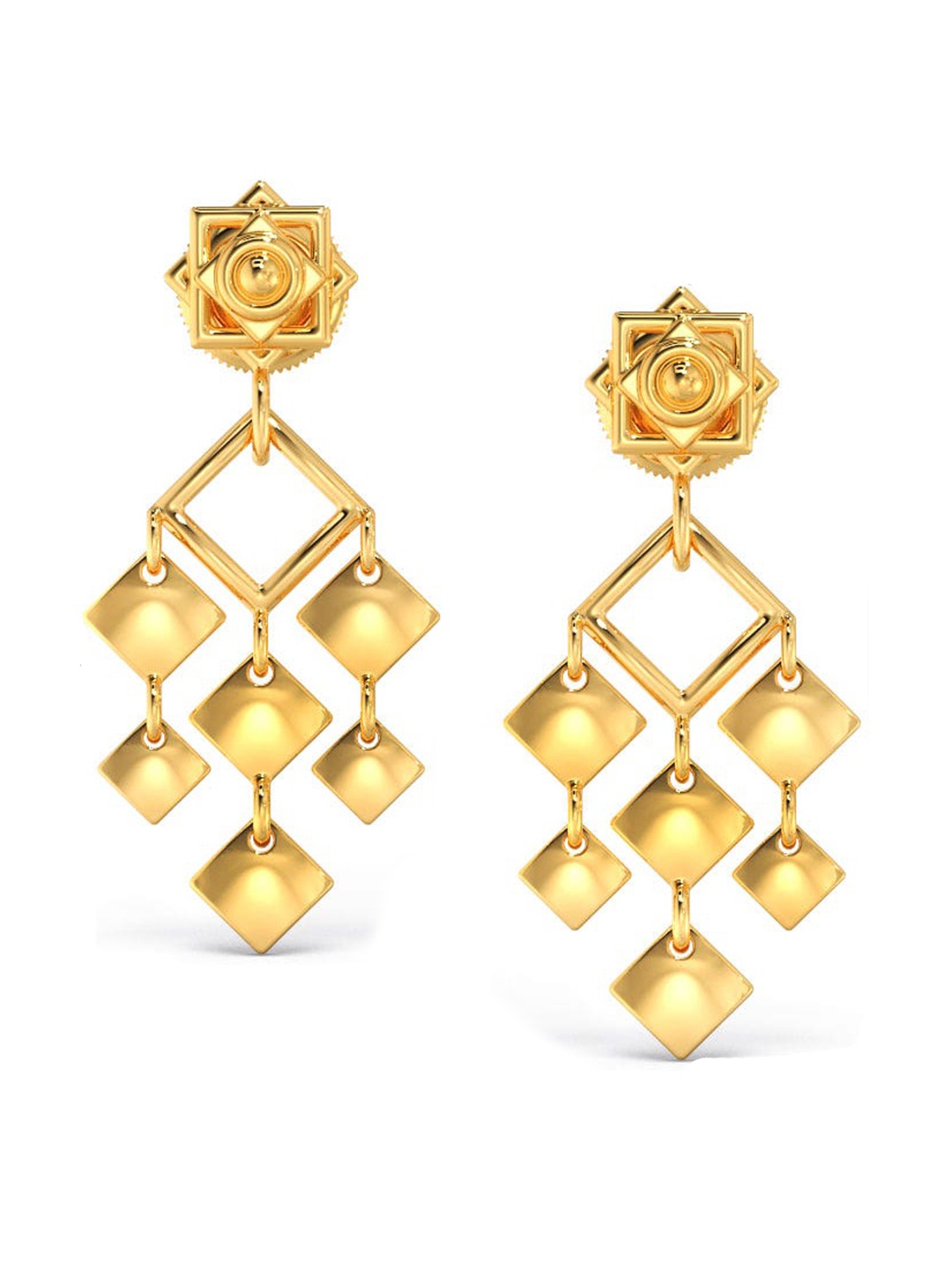 

CANDERE A KALYAN JEWELLERS COMPANY 18KT Gold BIS Hallmark Earrings-3.49 g