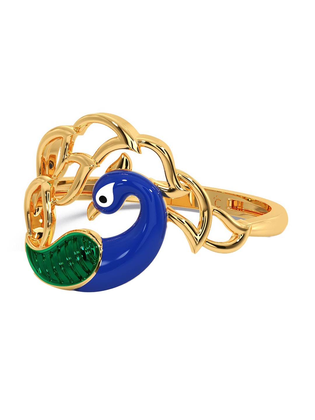 

CANDERE A KALYAN JEWELLERS COMPANY Peacock 18KT BIS Hallmark Gold Ring-2.13gm