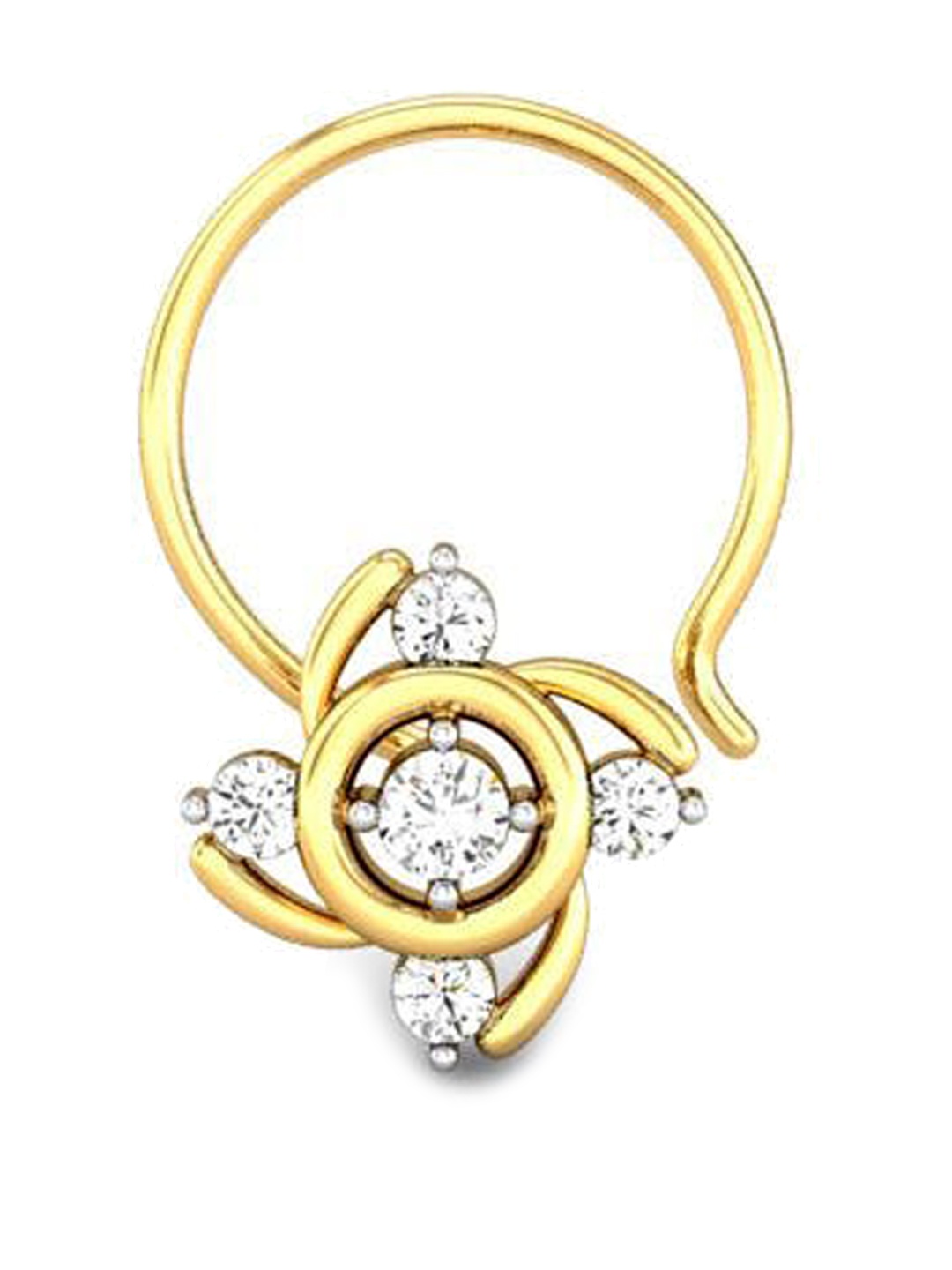 

CANDERE A KALYAN JEWELLERS COMPANY 18KT Gold Diamond-Studded Nose Pin-0.5gm