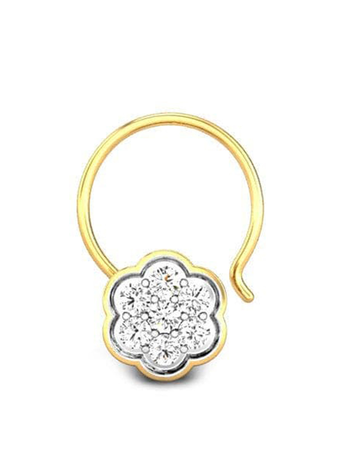 

CANDERE A KALYAN JEWELLERS COMPANY 18KT Gold Diamond-Studded Nose Pin-0.5gm