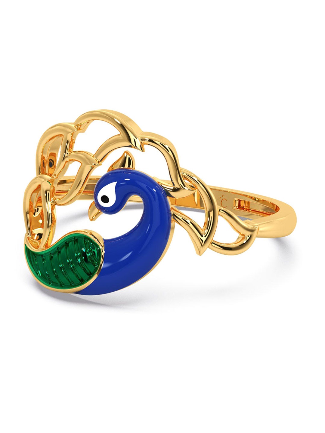 

CANDERE A KALYAN JEWELLERS COMPANY Peacock 18KT BIS Hallmark Gold Ring- 1.88gm