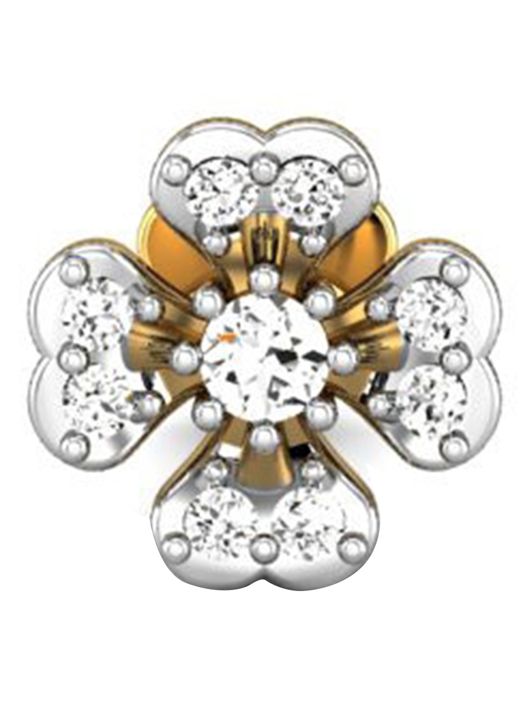 

CANDERE A KALYAN JEWELLERS COMPANY 18KT Gold Diamond Studded Nosepin-0.47gm