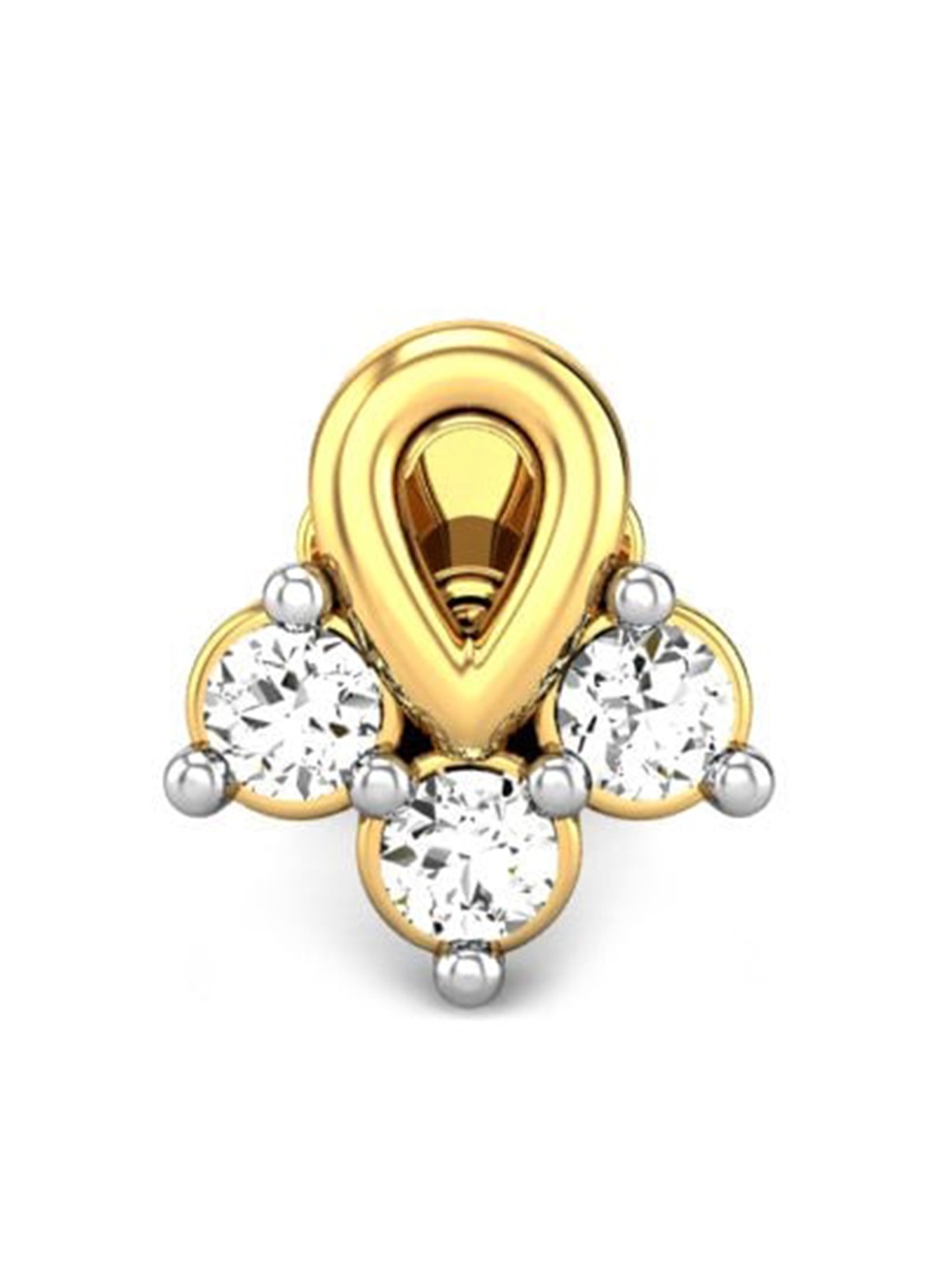 

CANDERE A KALYAN JEWELLERS COMPANY 18KT Gold Diamond-Studded Nose Pin-0.48gm