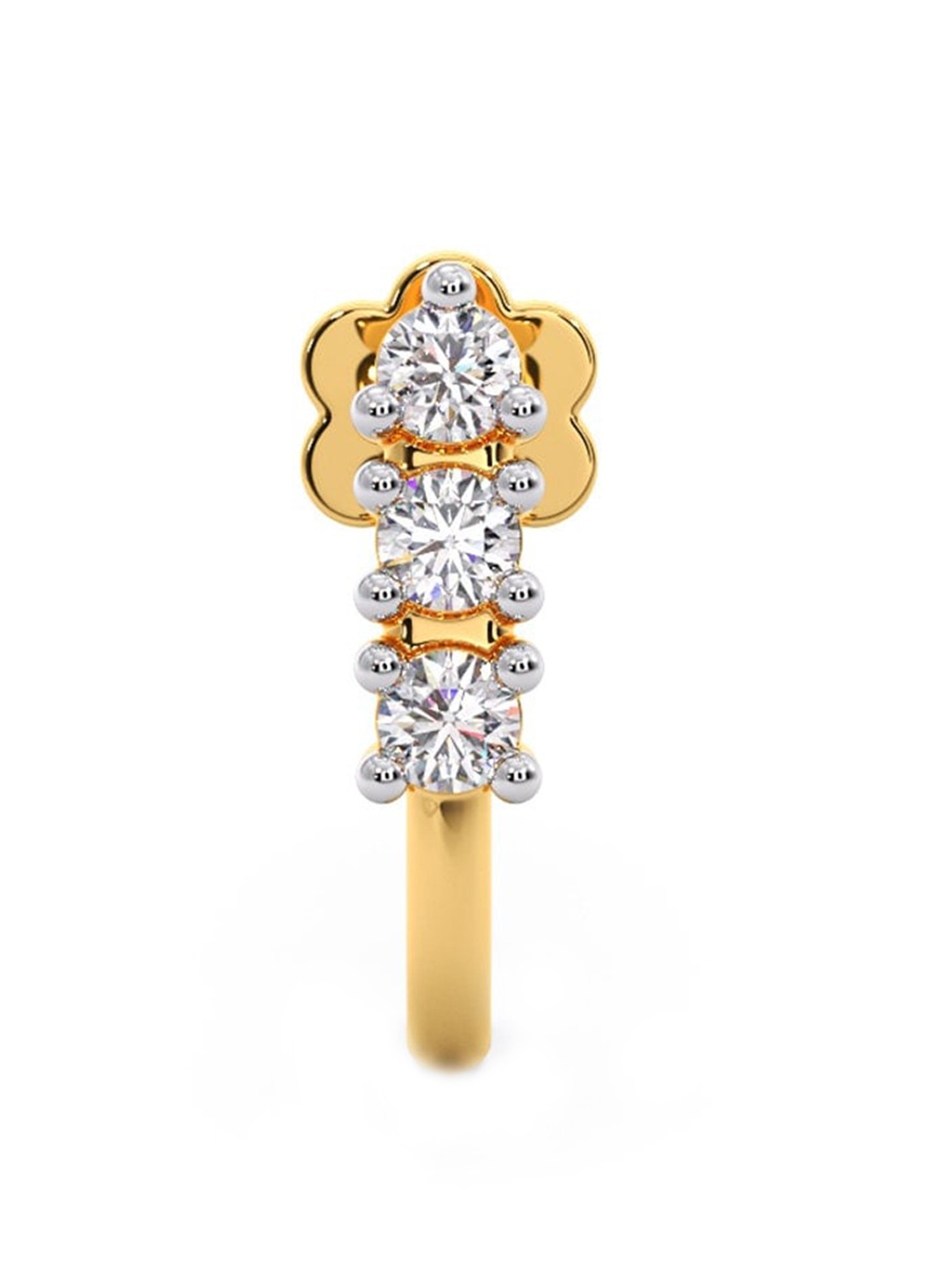 

CANDERE A KALYAN JEWELLERS COMPANY 18KT Gold Diamond Studded Nosepin-0.45gm