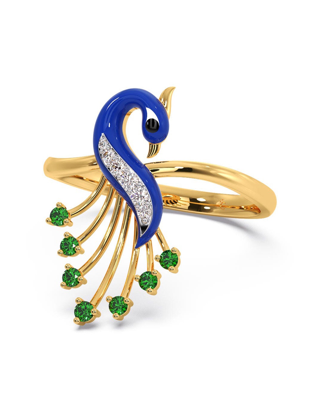 

CANDERE A KALYAN JEWELLERS COMPANY 18KT Gold Diamond & Gemstone Studded Ring-2.85 g