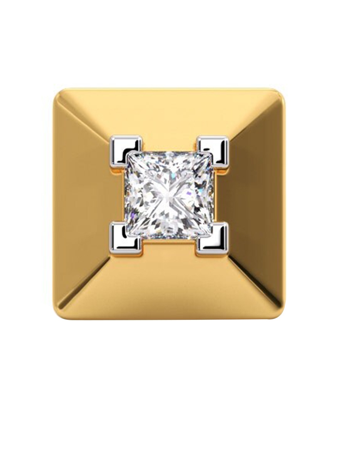 

CANDERE A KALYAN JEWELLERS COMPANY Men 18KT Gold BIS Hallmark Diamond Earrings-0.8gm