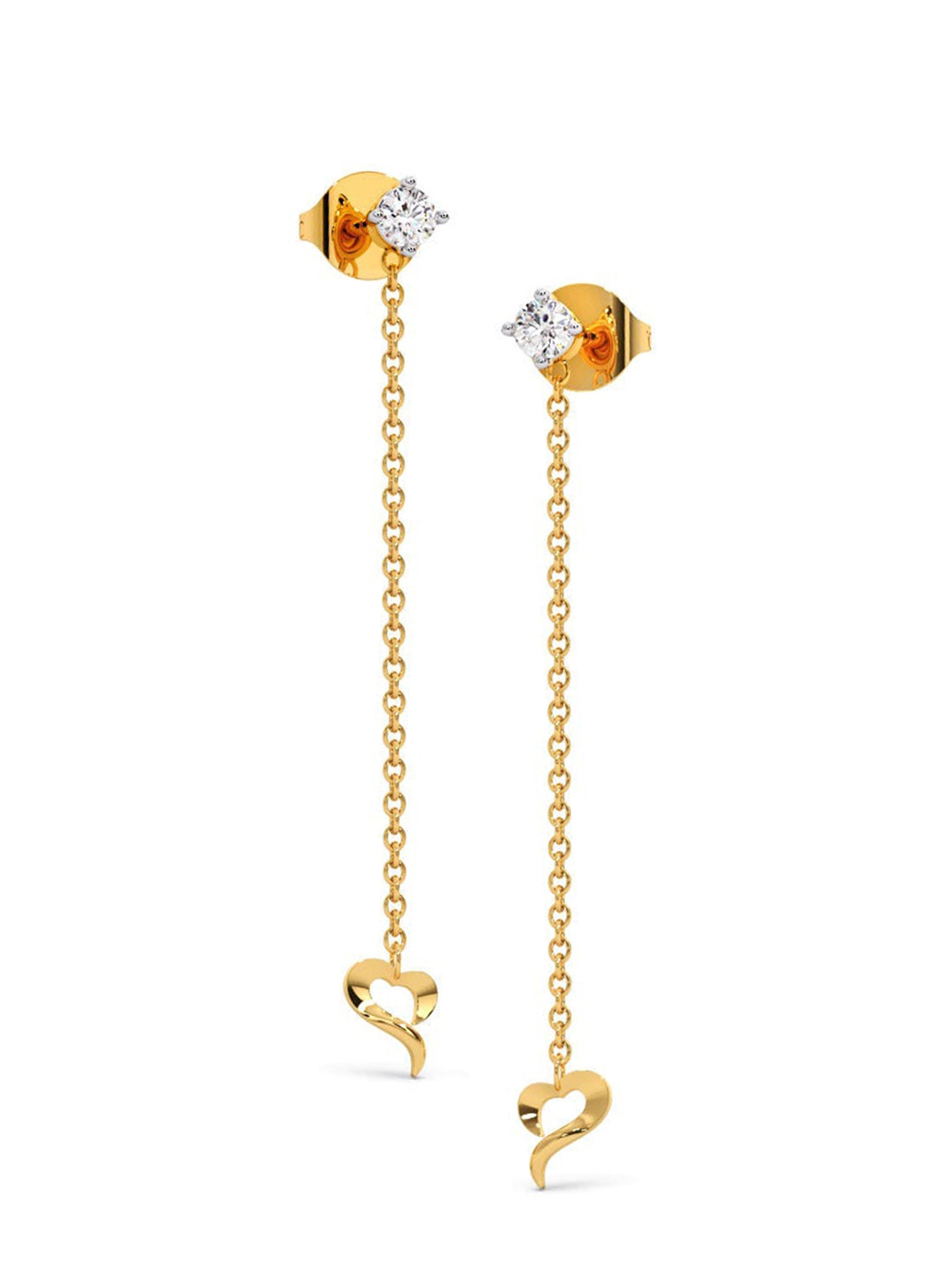 

CANDERE A KALYAN JEWELLERS COMPANY 18KT Gold BIS Hallmark & Diamond Earrings-1.62gm