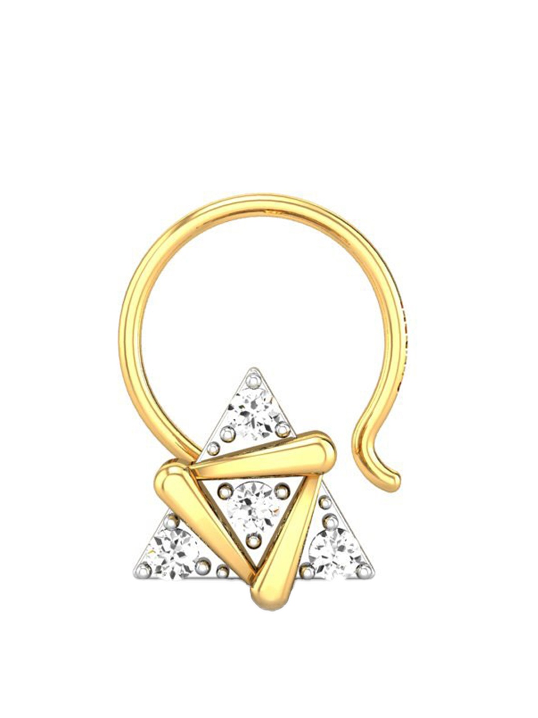 

CANDERE A KALYAN JEWELLERS COMPANY 18KT Gold Diamond-Studded Nose Pin-0.4gm