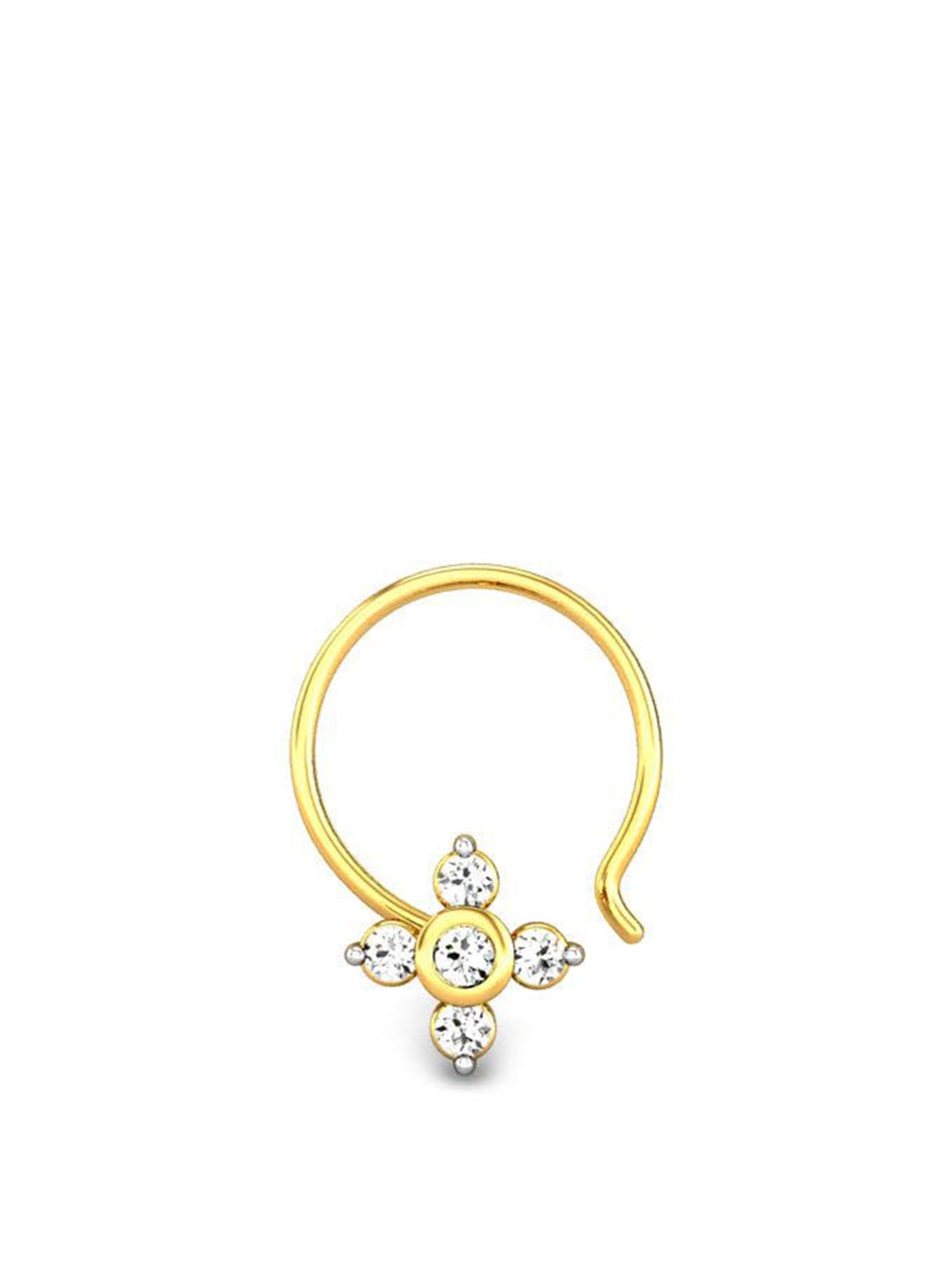 

CANDERE A KALYAN JEWELLERS COMPANY 18KT Gold Diamond-Studded Nose Pin-0.5gm