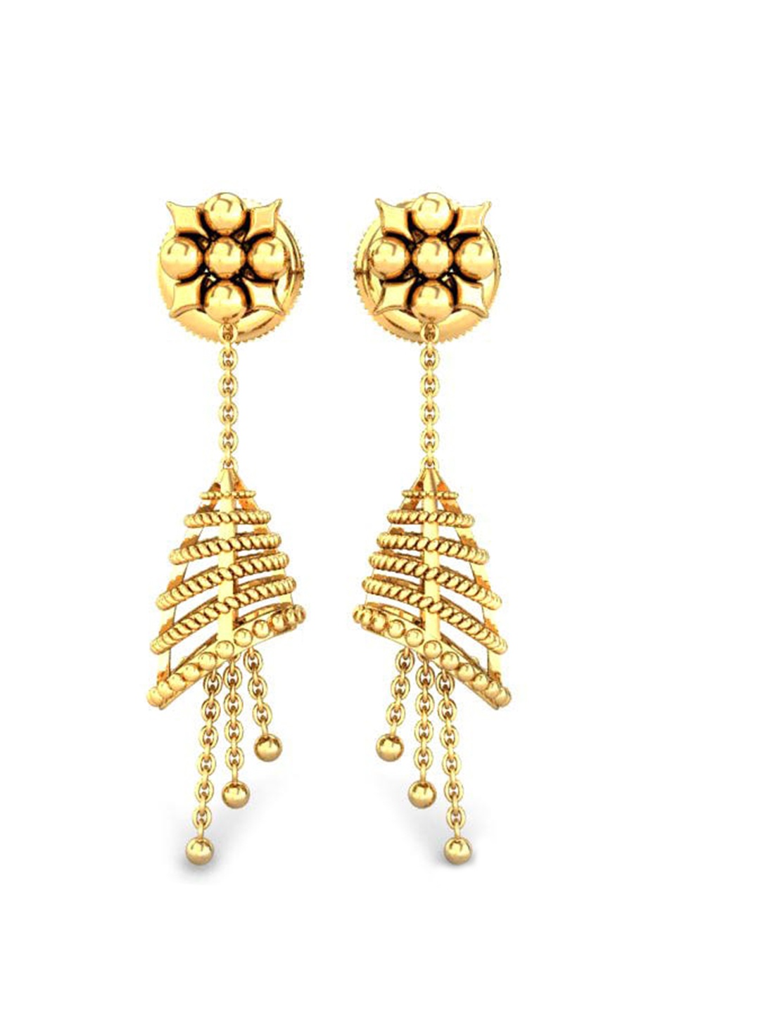 

CANDERE A KALYAN JEWELLERS COMPANY 18KT Gold BIS Hallmark Earrings-3.84 g