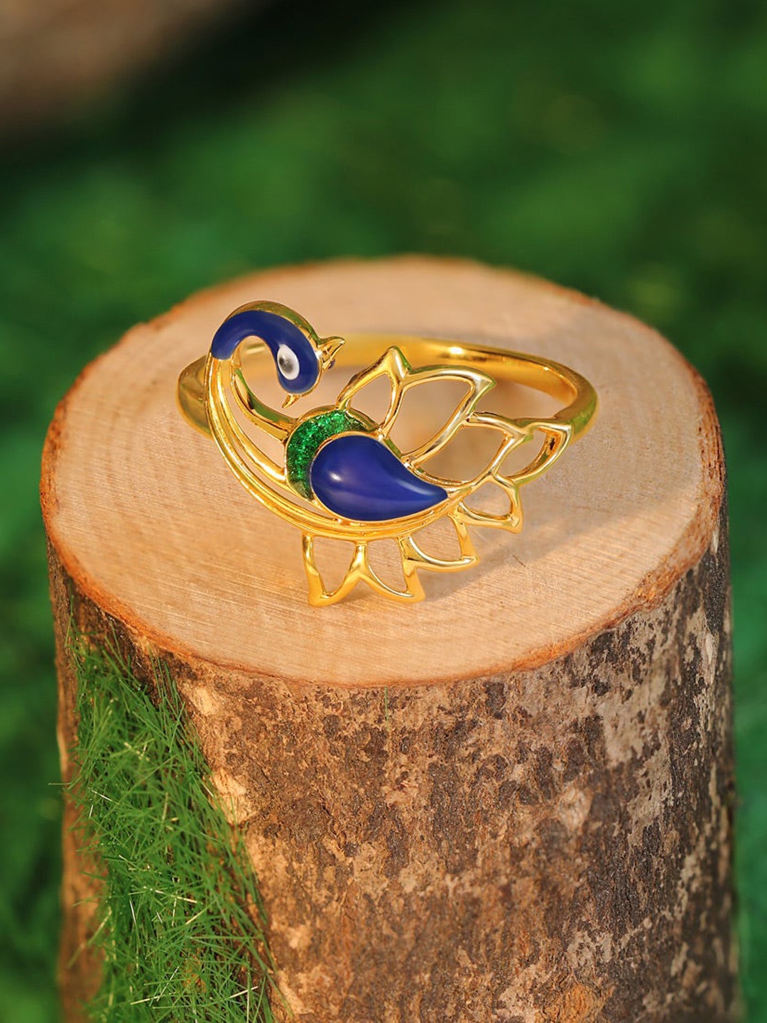 

CANDERE A KALYAN JEWELLERS COMPANY Peacock 14KT BIS Hallmark Gold Ring - 2.05 g