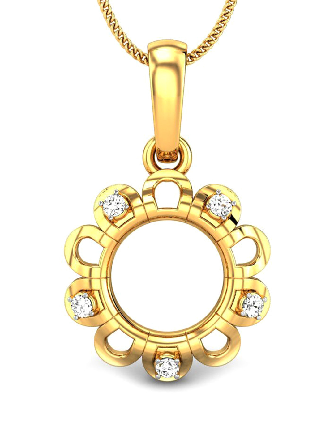 

CANDERE A KALYAN JEWELLERS COMPANY 18KT BIS Hallmark Gold Diamond-Studded Pendant-1 g