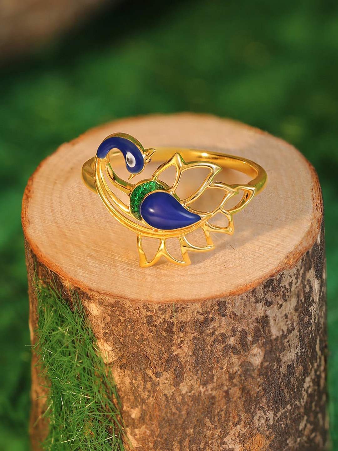 

CANDERE A KALYAN JEWELLERS COMPANY Peacock 18KT BIS Hallmark Gold Ring-2.92gm