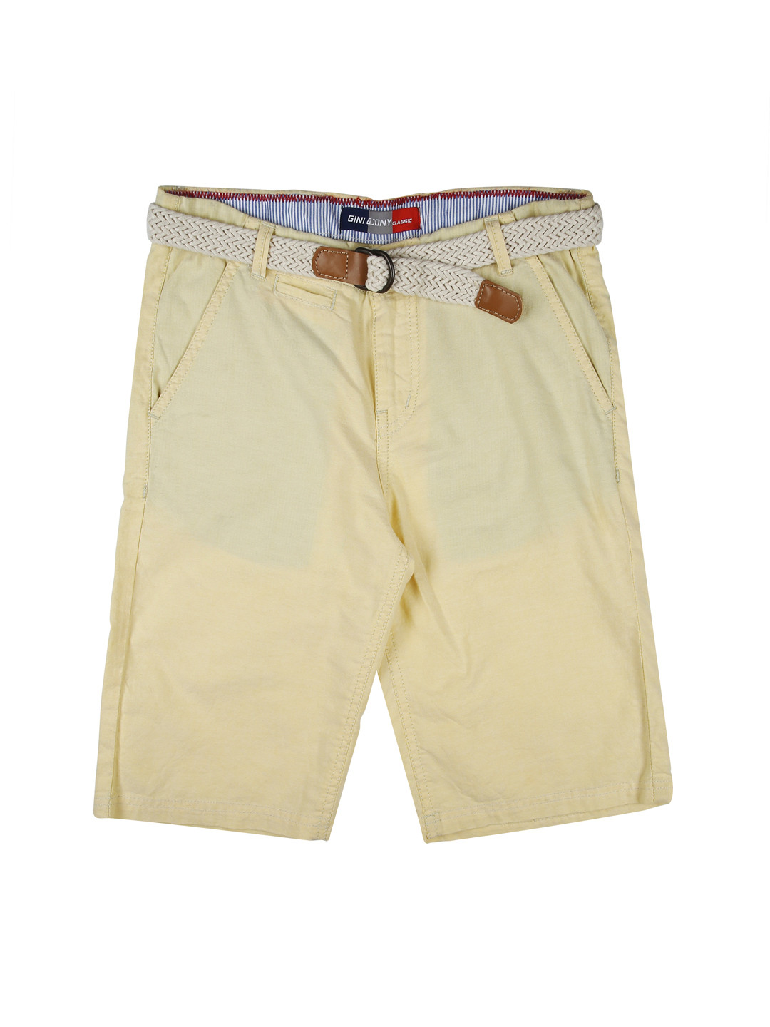 

Gini and Jony Boys Yellow Solid Regular Fit Shorts