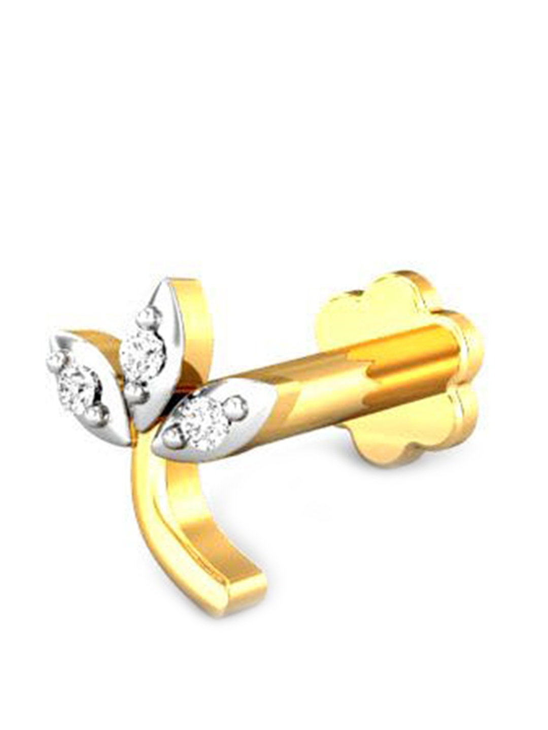 

CANDERE A KALYAN JEWELLERS COMPANY 18KT Gold Diamond-Studded Nose Pin-0.75gm