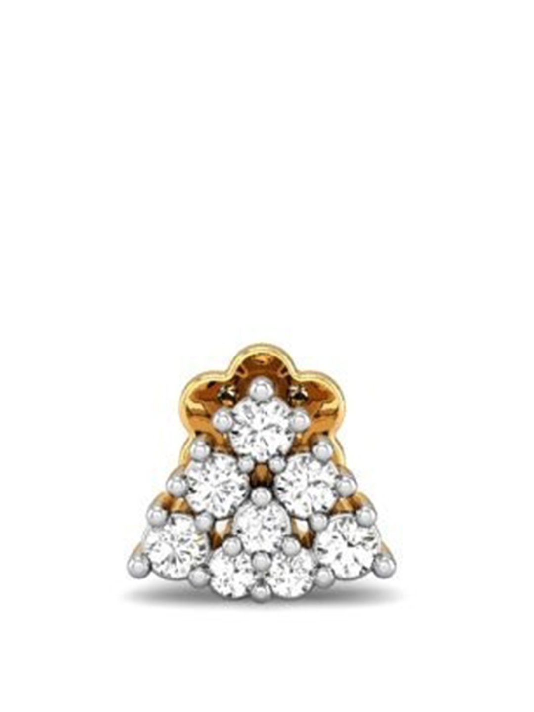 

CANDERE A KALYAN JEWELLERS COMPANY 18KT (750) Gold Diamond-Studded Nosepin-0.35gm