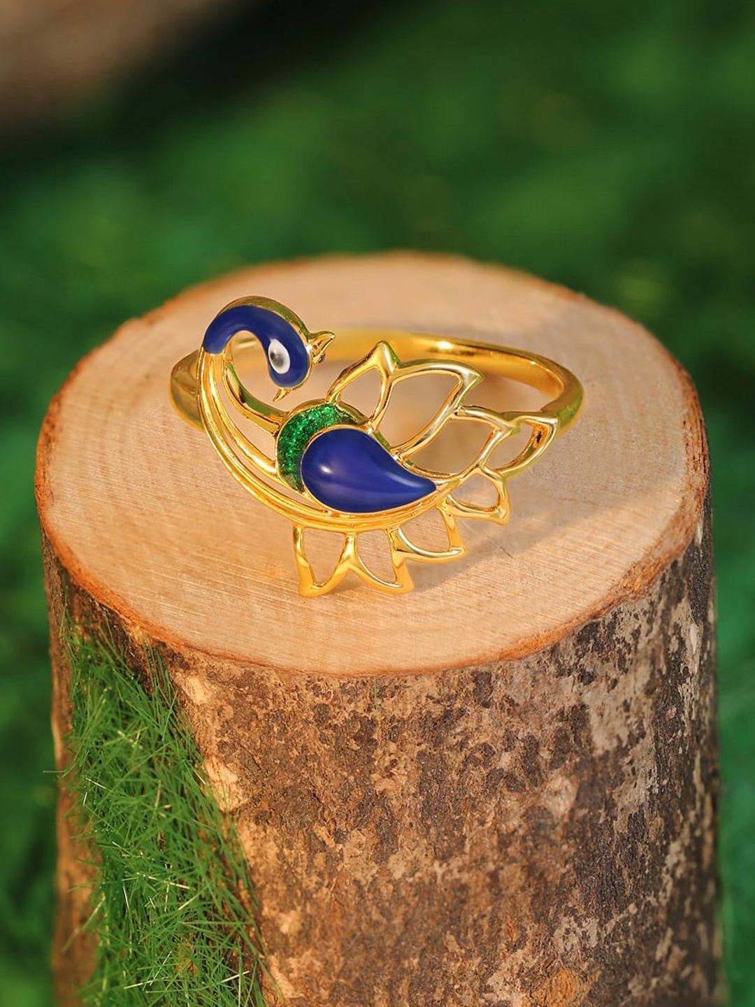 

CANDERE A KALYAN JEWELLERS COMPANY Peacock 18KT BIS Hallmark Gold Ring 2.79 g