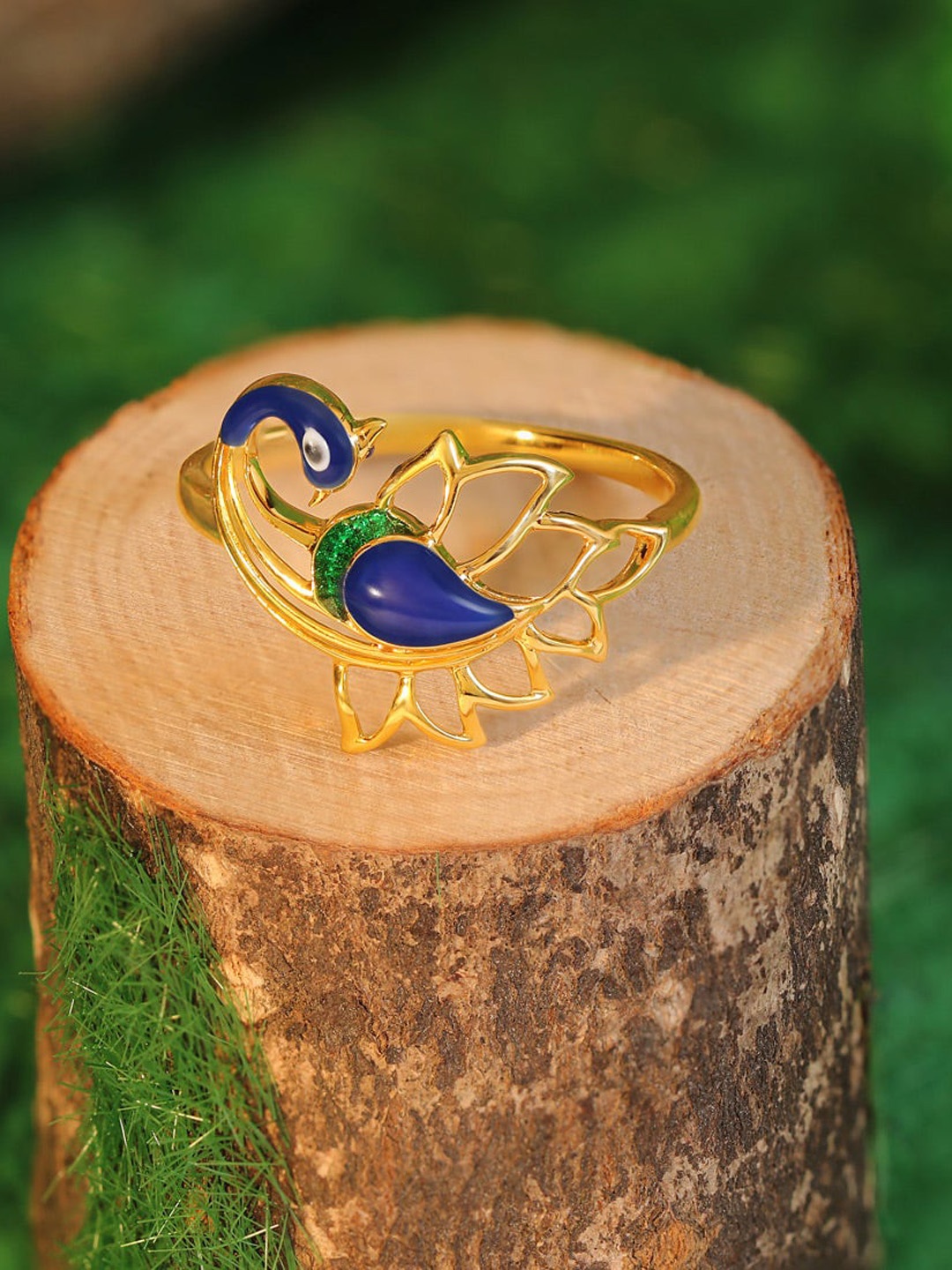 

CANDERE A KALYAN JEWELLERS COMPANY Peacock 18KT BIS Hallmark Gold Ring-2.51 g