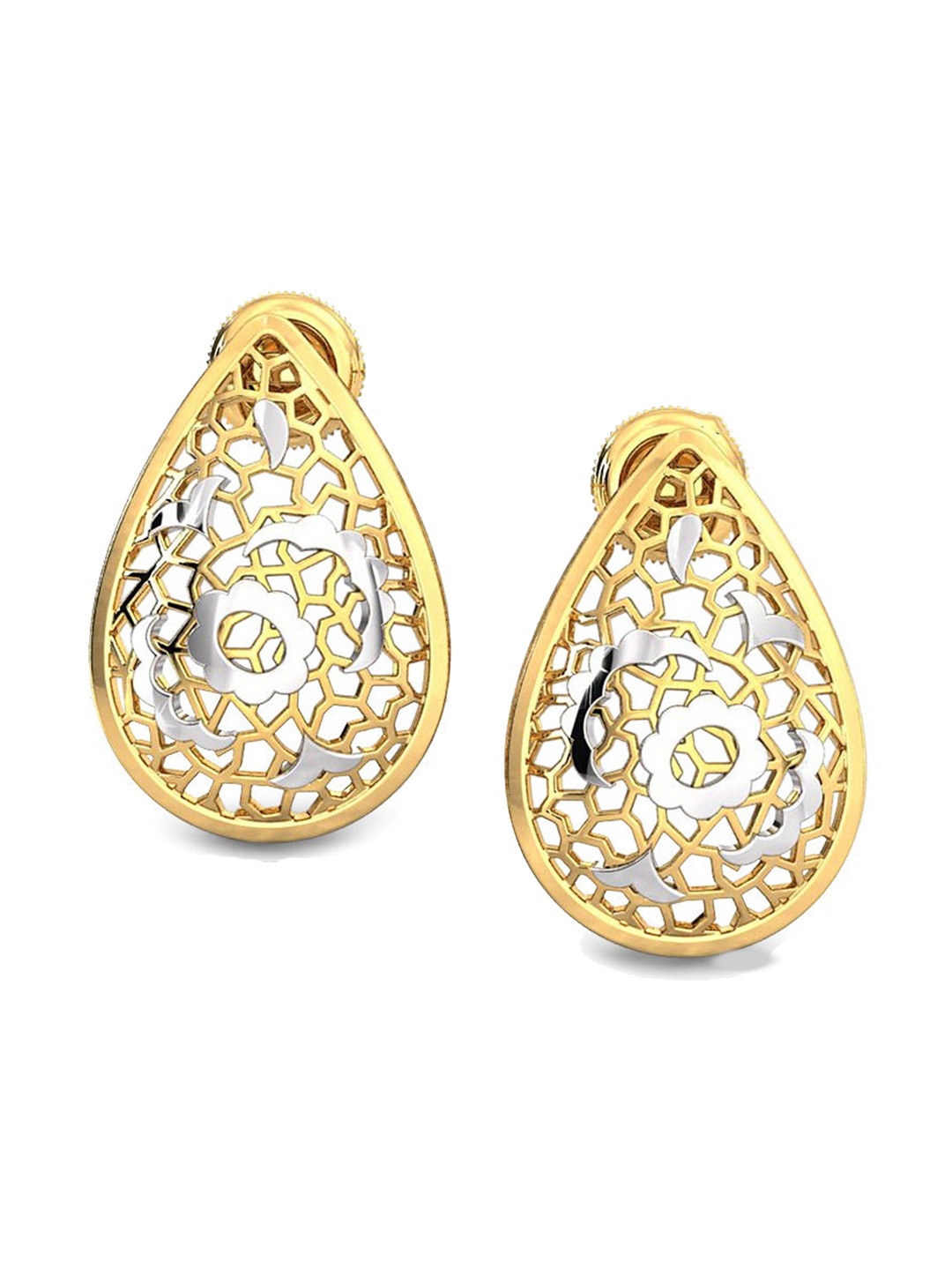 

CANDERE A KALYAN JEWELLERS COMPANY 18KT Gold BIS Hallmark Earrings-3.7gm