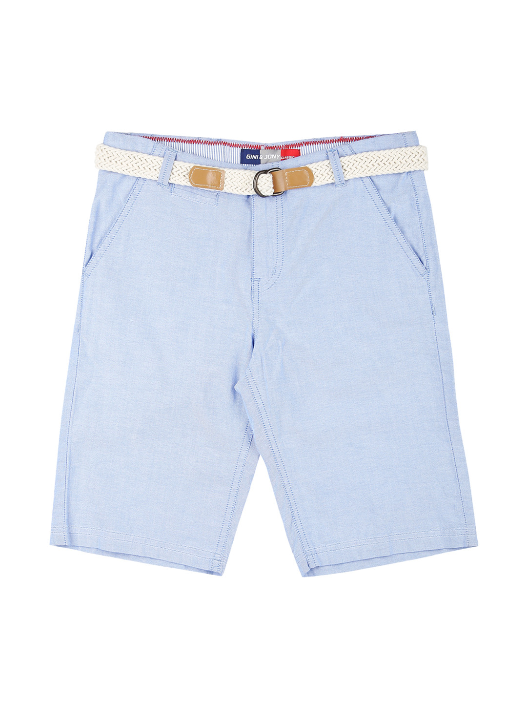 

Gini and Jony Boys Blue Solid Regular Fit Shorts