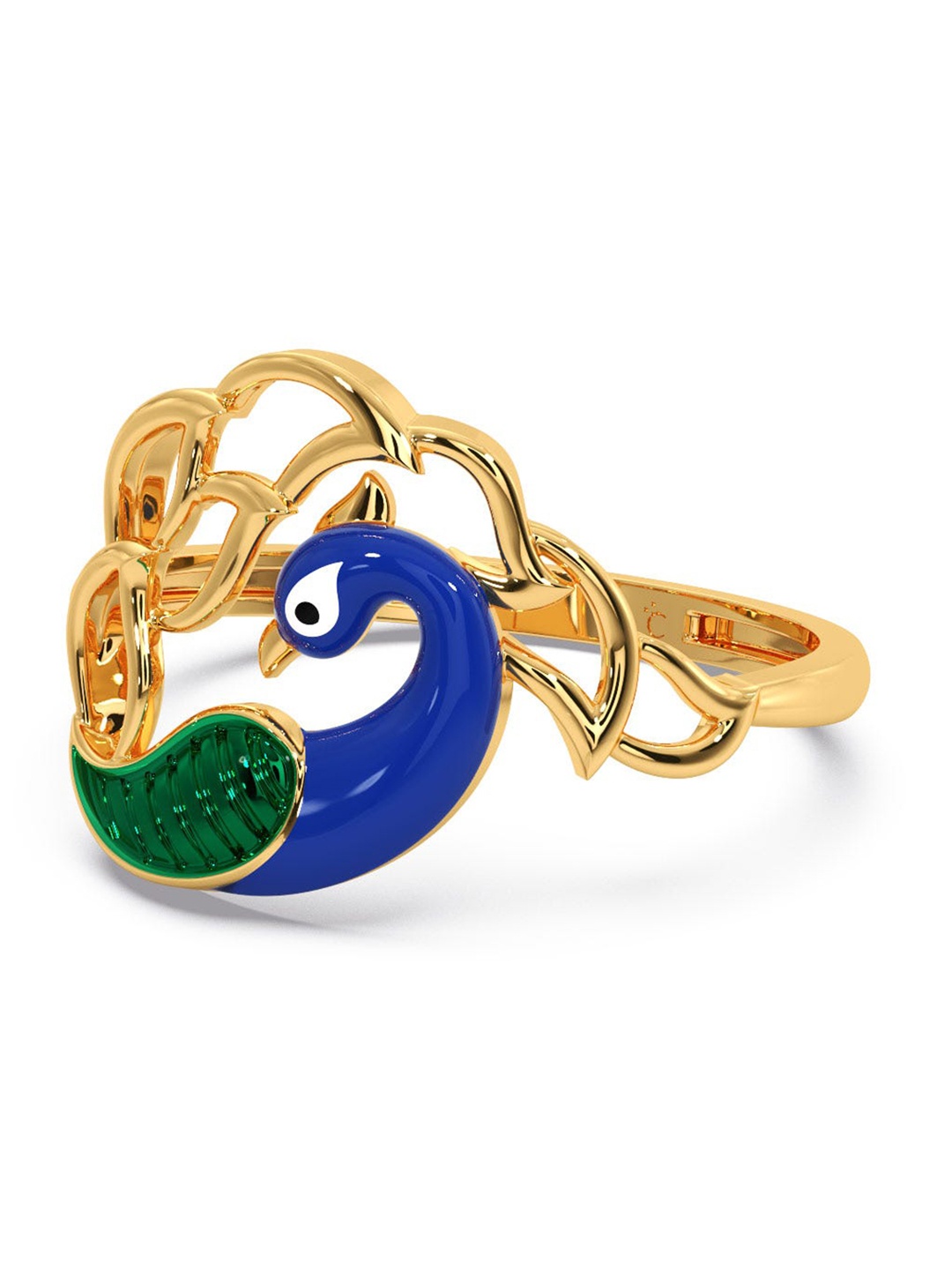 

CANDERE A KALYAN JEWELLERS COMPANY Peacock 14KT BIS Hallmark Gold Ring-1.83 g