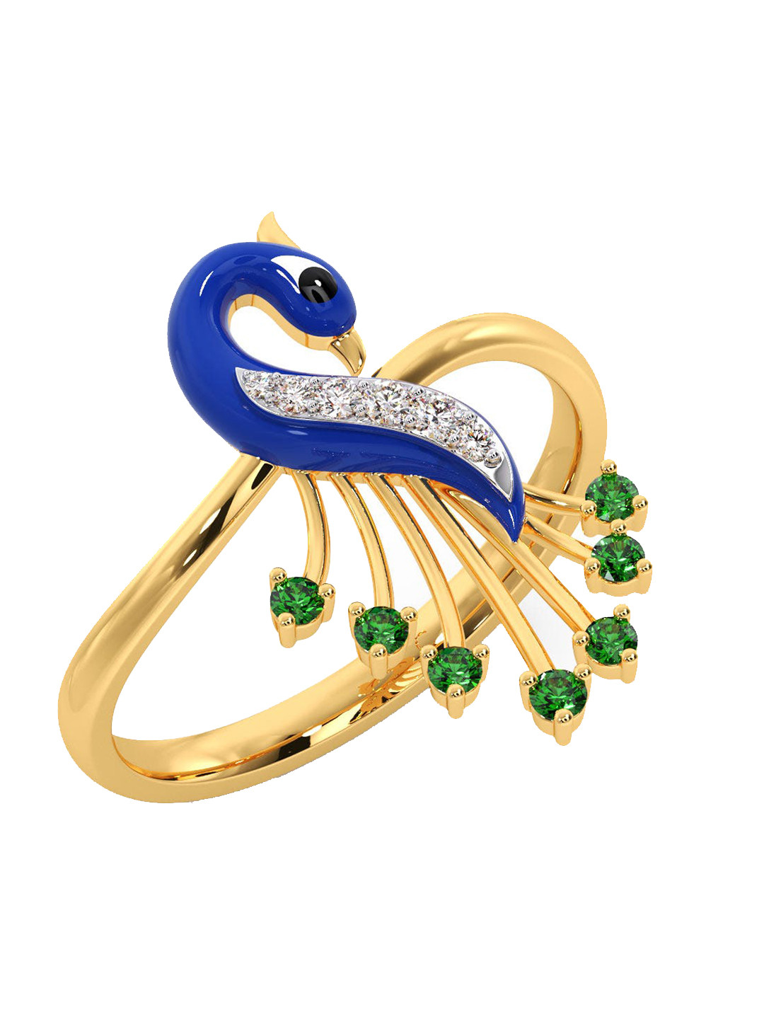 

CANDERE A KALYAN JEWELLERS COMPANY 14KT Gold Diamond & Gemstone Studded Ring-2.02 g