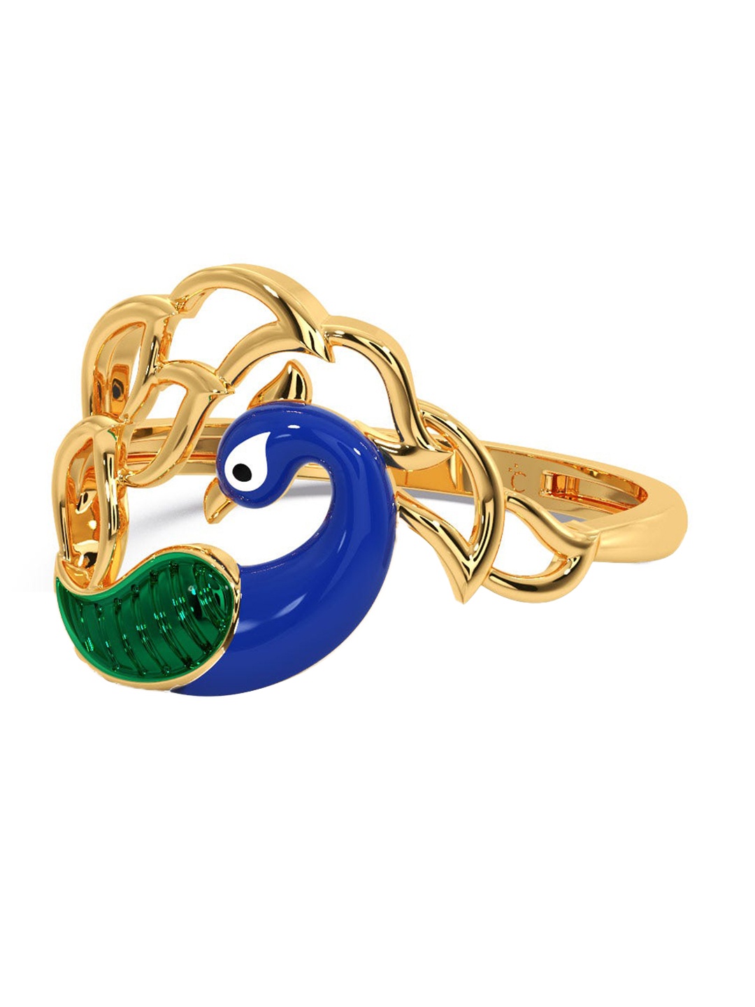 

CANDERE A KALYAN JEWELLERS COMPANY Peacock 14KT BIS Hallmark Gold Ring-1.71 g