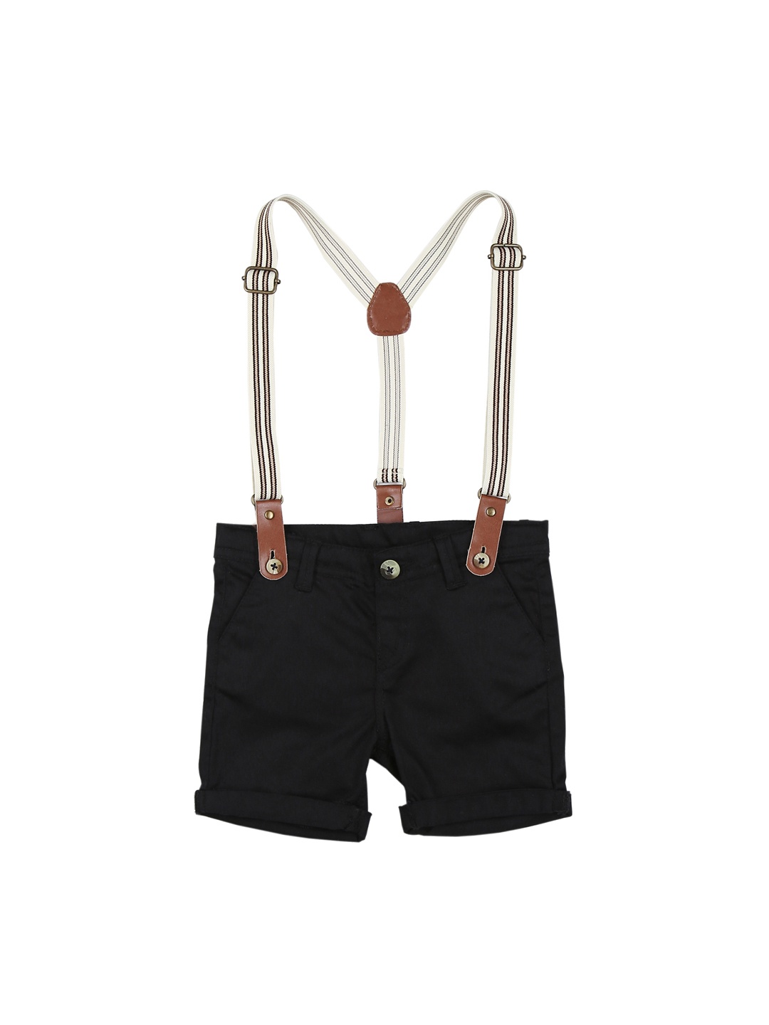 

Gini and Jony Boys Black Solid Regular Fit Shorts