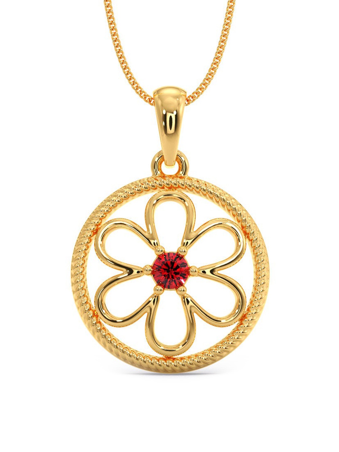 

CANDERE A KALYAN JEWELLERS COMPANY 18KT BIS Hallmark Gemstone-Studded Gold Pendant-1.3 g