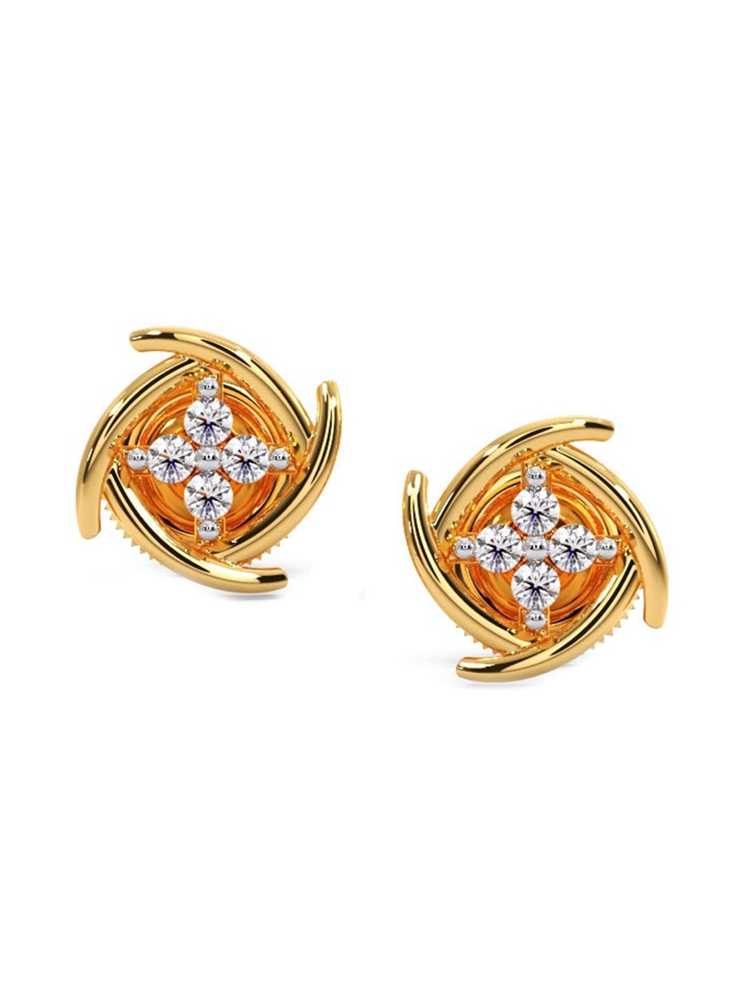 

CANDERE A KALYAN JEWELLERS COMPANY 18KT Gold BIS Hallmark Diamond Earrings - 1.45 g