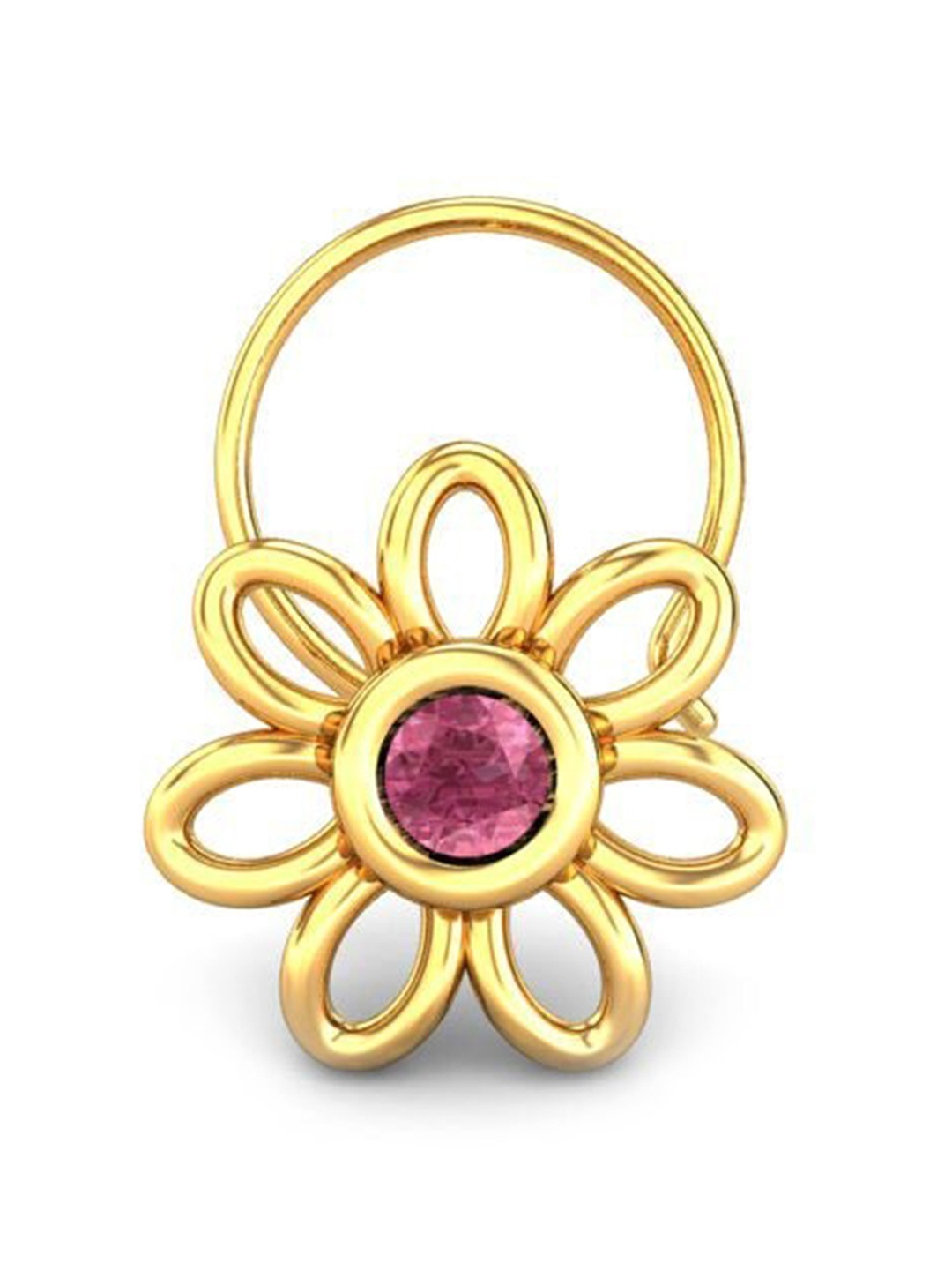 

CANDERE A KALYAN JEWELLERS COMPANY 18KT Gold Tourmaline Studded Nosepin-0.4gm