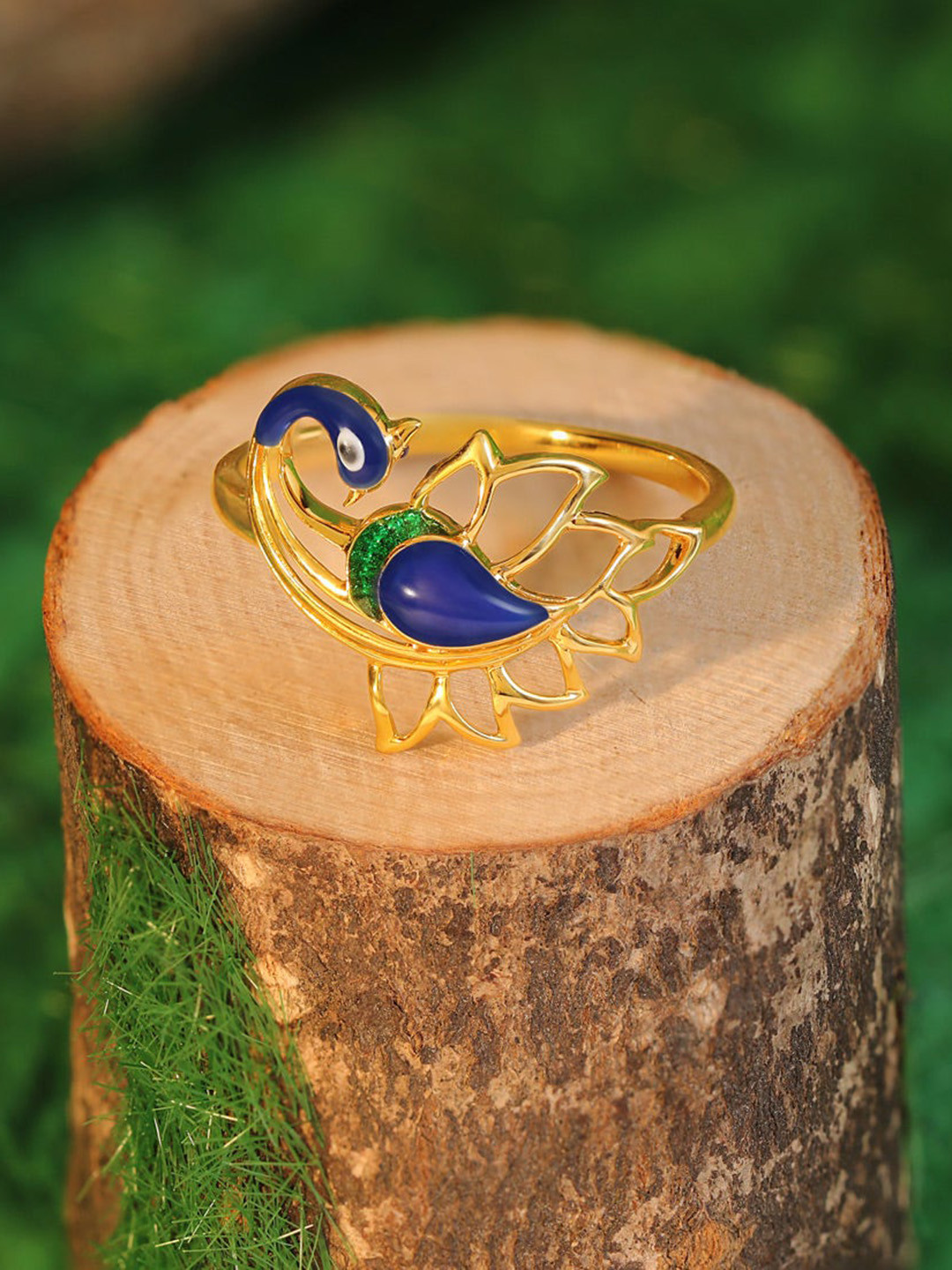 

CANDERE A KALYAN JEWELLERS COMPANY Peacock 18KT BIS Hallmark Gold Ring-2.5gm