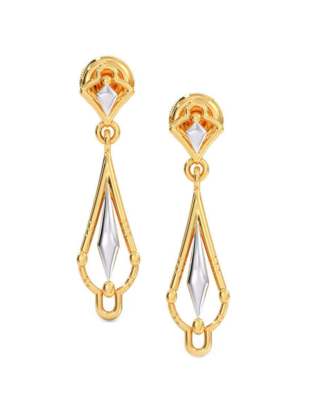 

CANDERE A KALYAN JEWELLERS COMPANY 18KT BIS Hallmark Gold Earrings-2.8 g