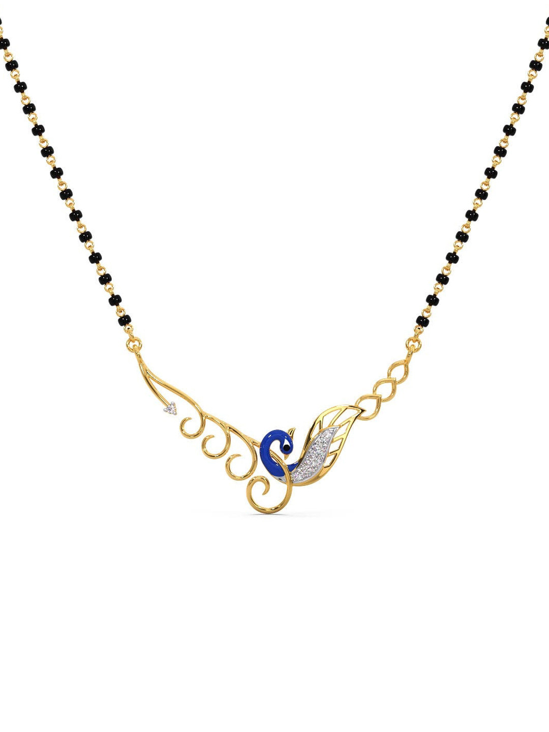 

CANDERE A KALYAN JEWELLERS COMPANY Peacock 18KT BIS Hallmark Diamond Gold Pendant