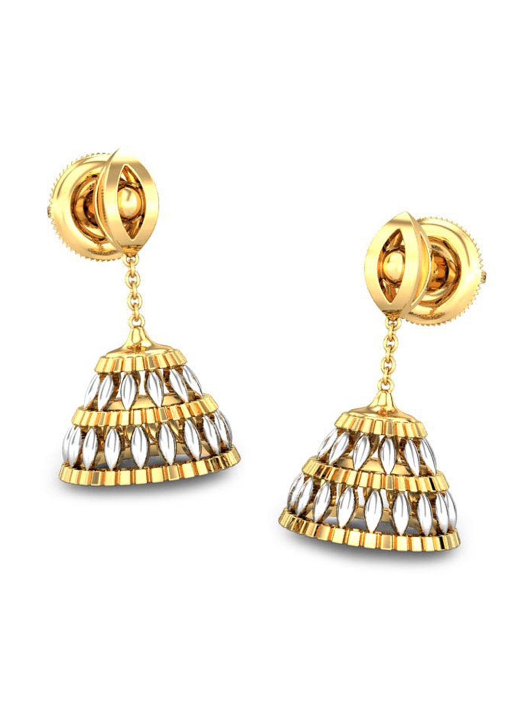 

CANDERE A KALYAN JEWELLERS COMPANY 18KT BIS Hallmark Gold Jhumkas-3.16 g
