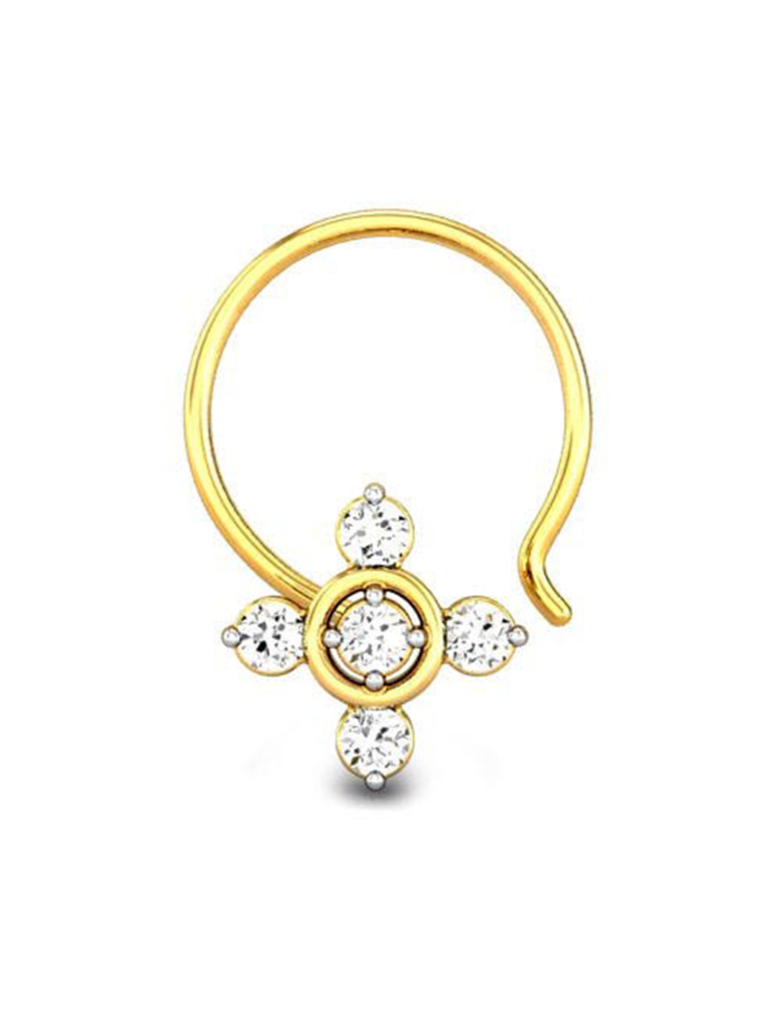 

CANDERE A KALYAN JEWELLERS COMPANY 18KT (750) Gold Diamond-Studded Nospin-0.55 g