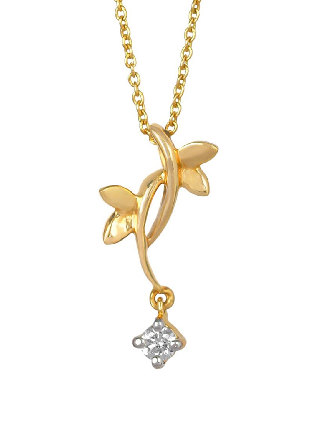 

CANDERE A KALYAN JEWELLERS COMPANY 18KT BIS Hallmark Gold Diamond Studded Pendant-0.84 g