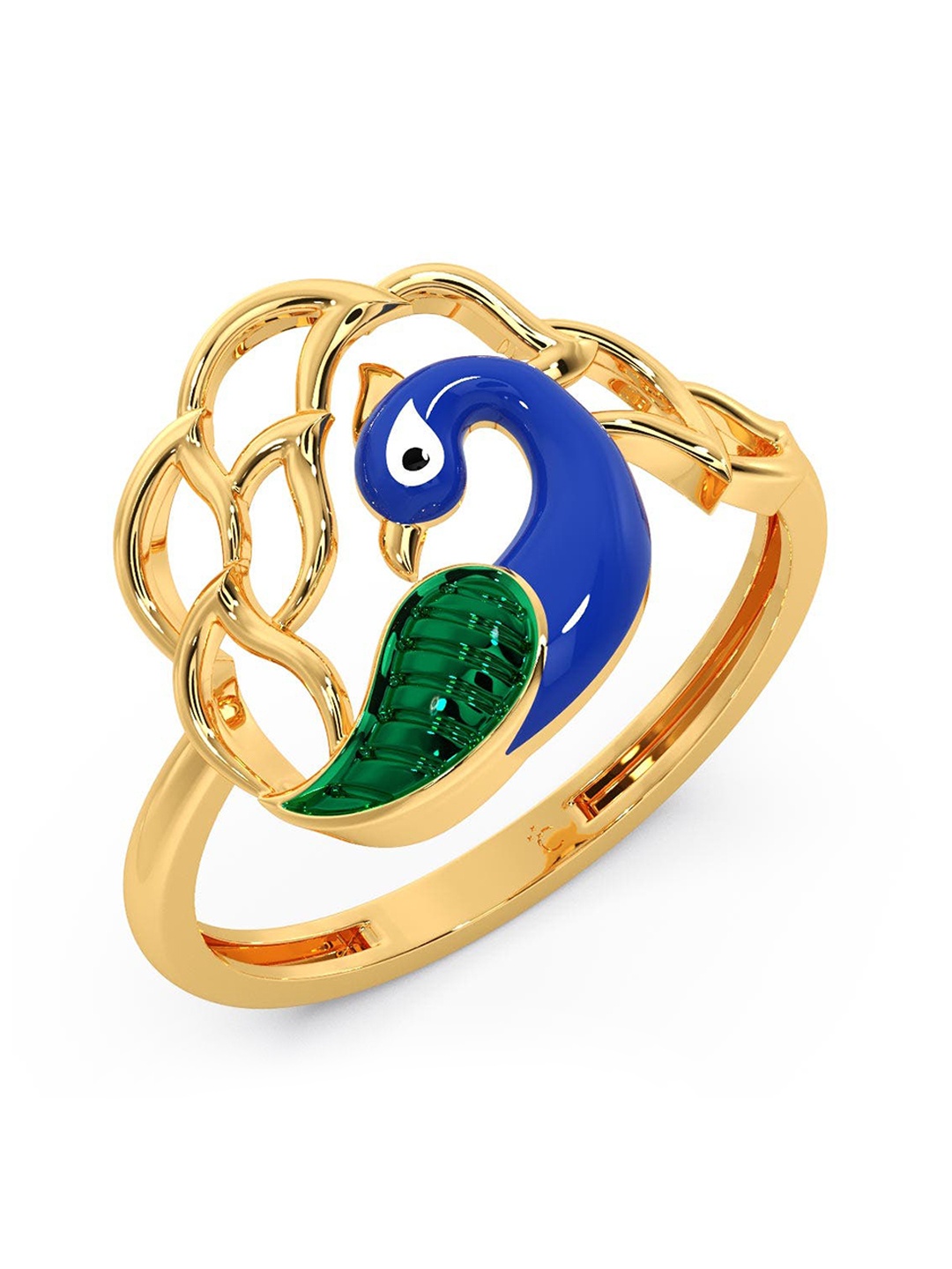 

CANDERE A KALYAN JEWELLERS COMPANY Peacock 14KT BIS Hallmark Gold Ring-1.42 g