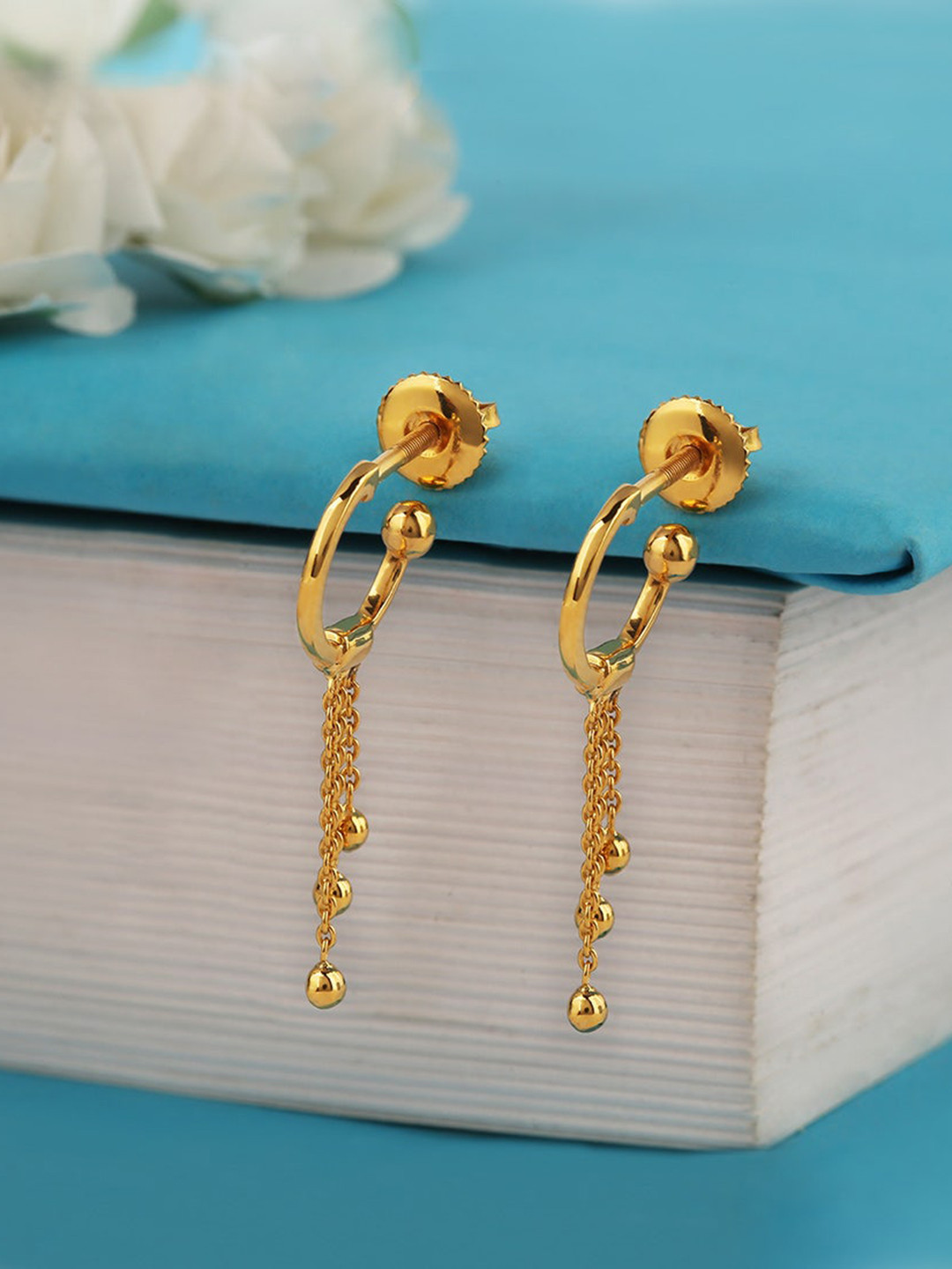 

CANDERE A KALYAN JEWELLERS COMPANY 18KT BIS Hallmark Gold Earrings-2.51 g
