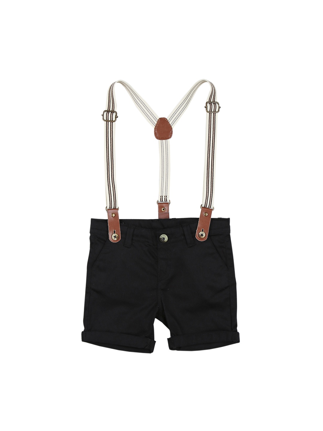 

Gini and Jony Boys Black Solid Regular Fit Shorts