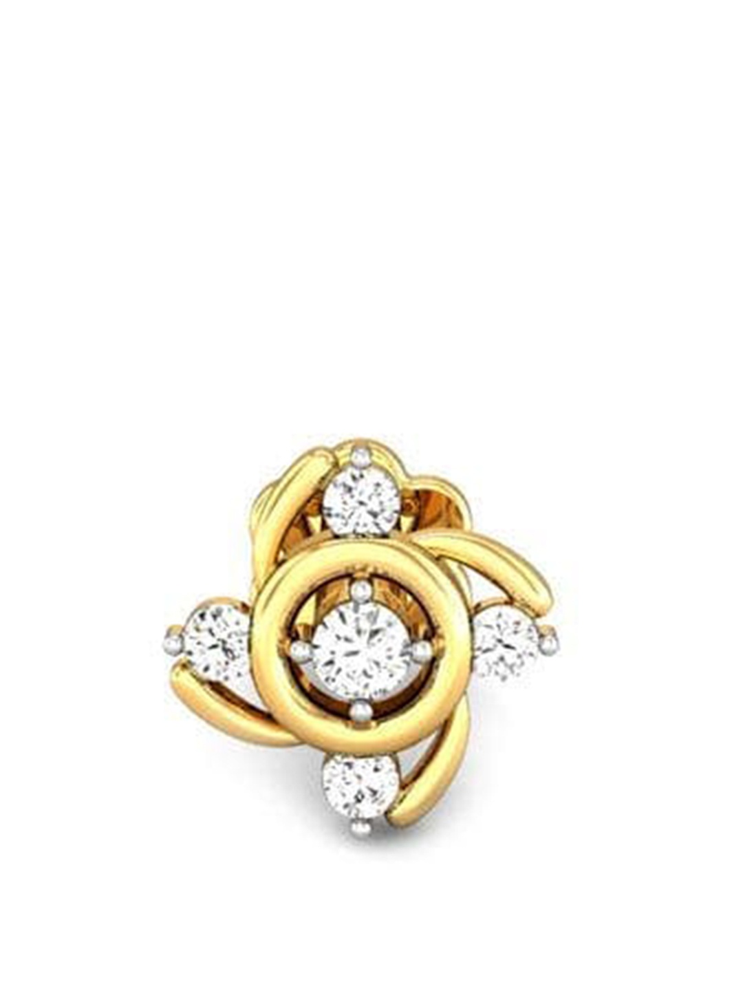 

CANDERE A KALYAN JEWELLERS COMPANY 18KT (750) Gold Diamond-Studded Nosepin-0.43gm