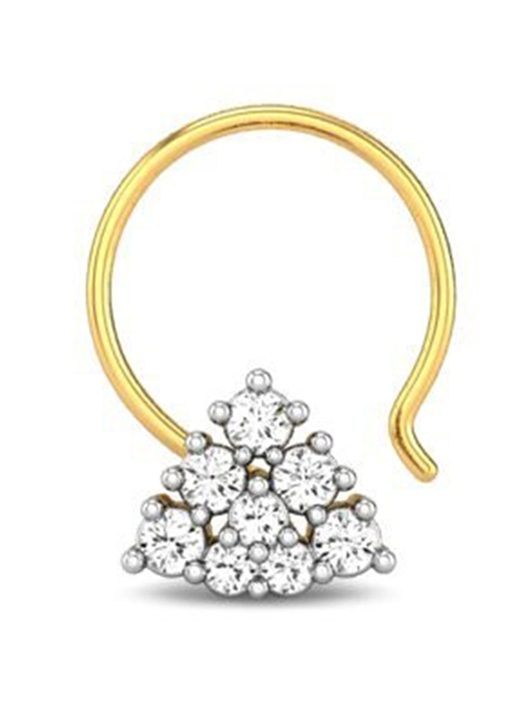

CANDERE A KALYAN JEWELLERS COMPANY 18KT (750) Gold Diamond-Studded Nosepin-0.4gm