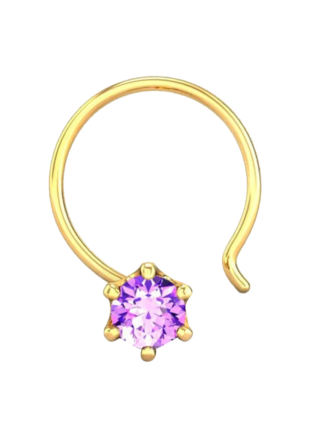 

CANDERE A KALYAN JEWELLERS COMPANY 18KT Gold Gemstone-Studded Nose Pin-0.25gm