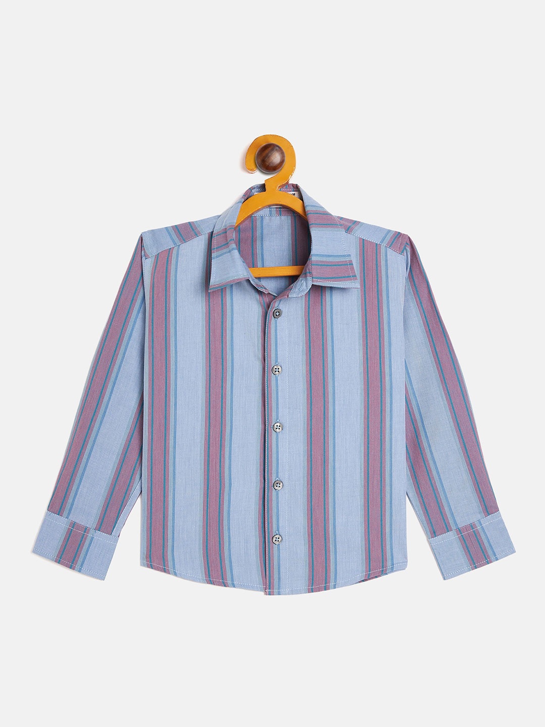 

JWAAQ Boys Relaxed Fit Multi Striped Cotton Casual Shirt, Blue