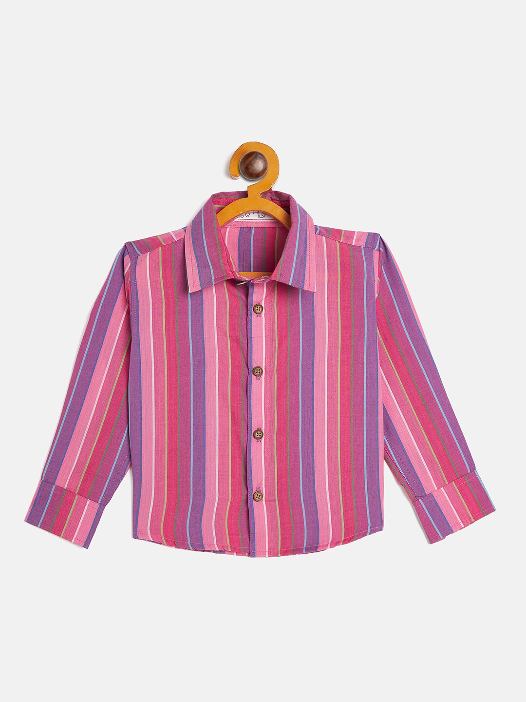 

JWAAQ Boys Relaxed Fit Vertical Striped Cotton Casual Shirt, Pink